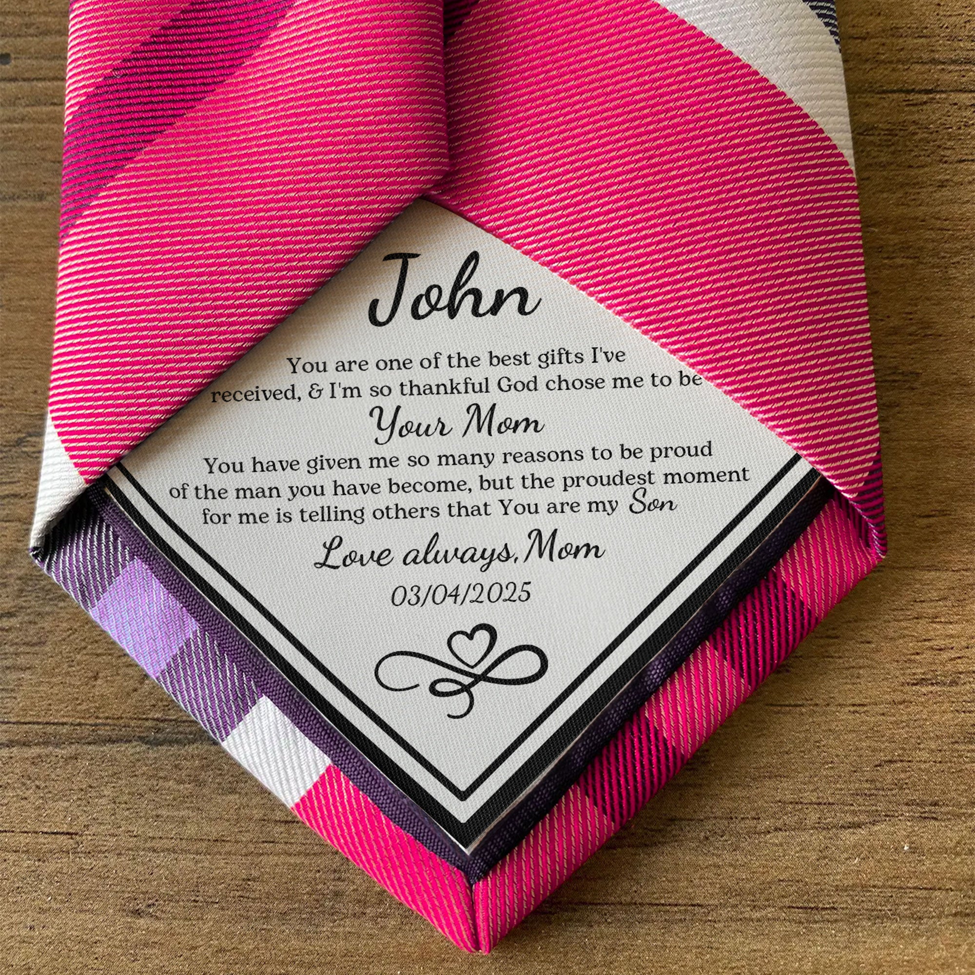 I'm So Thankful God Chose Me To Be Your Mom - Personalized Tie Patch - Image 2