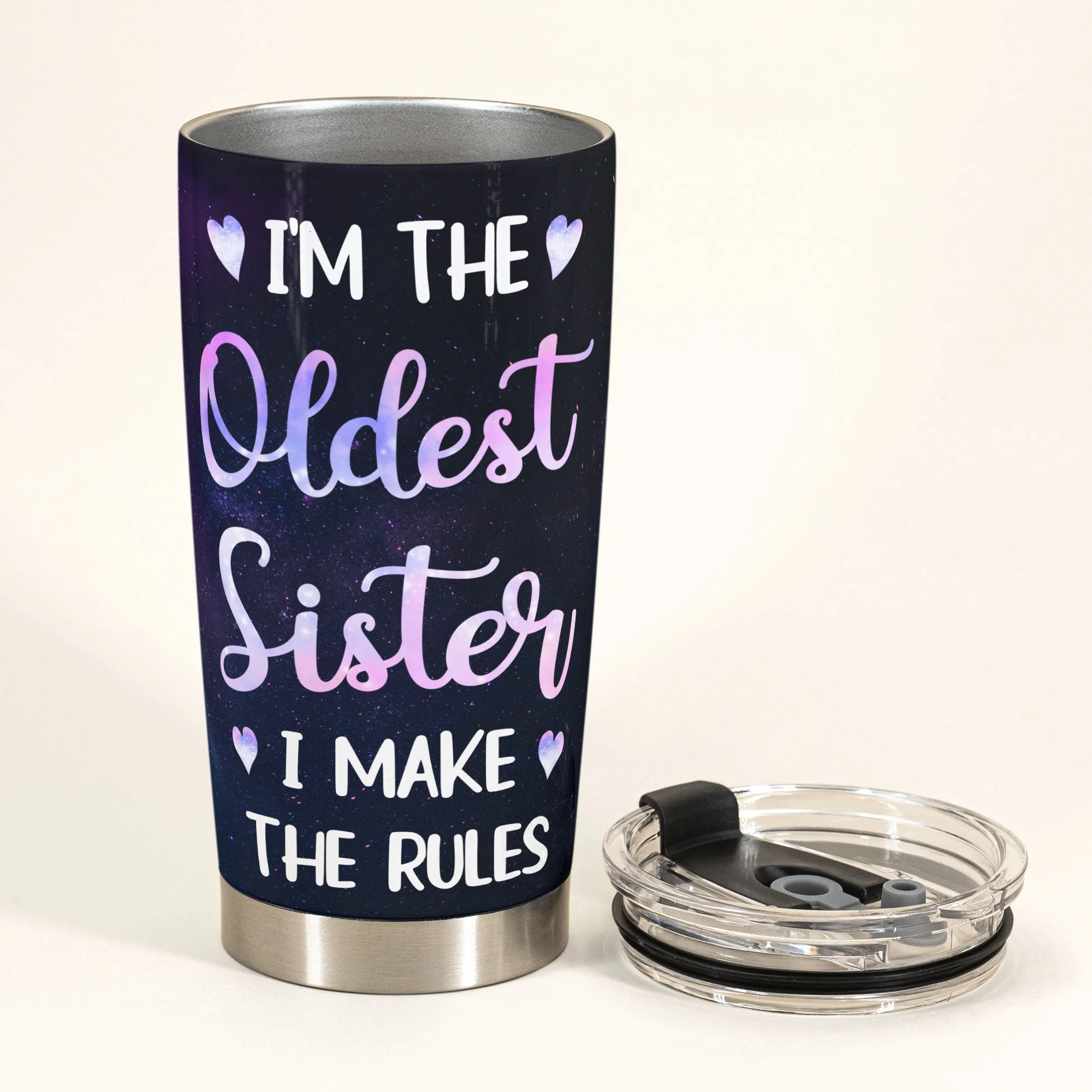 I'm The Oldest Sister - Personalized Tumbler Cup - Birthday Gift For Sisters, Siblings - Cute Fashion Girls - Image 3
