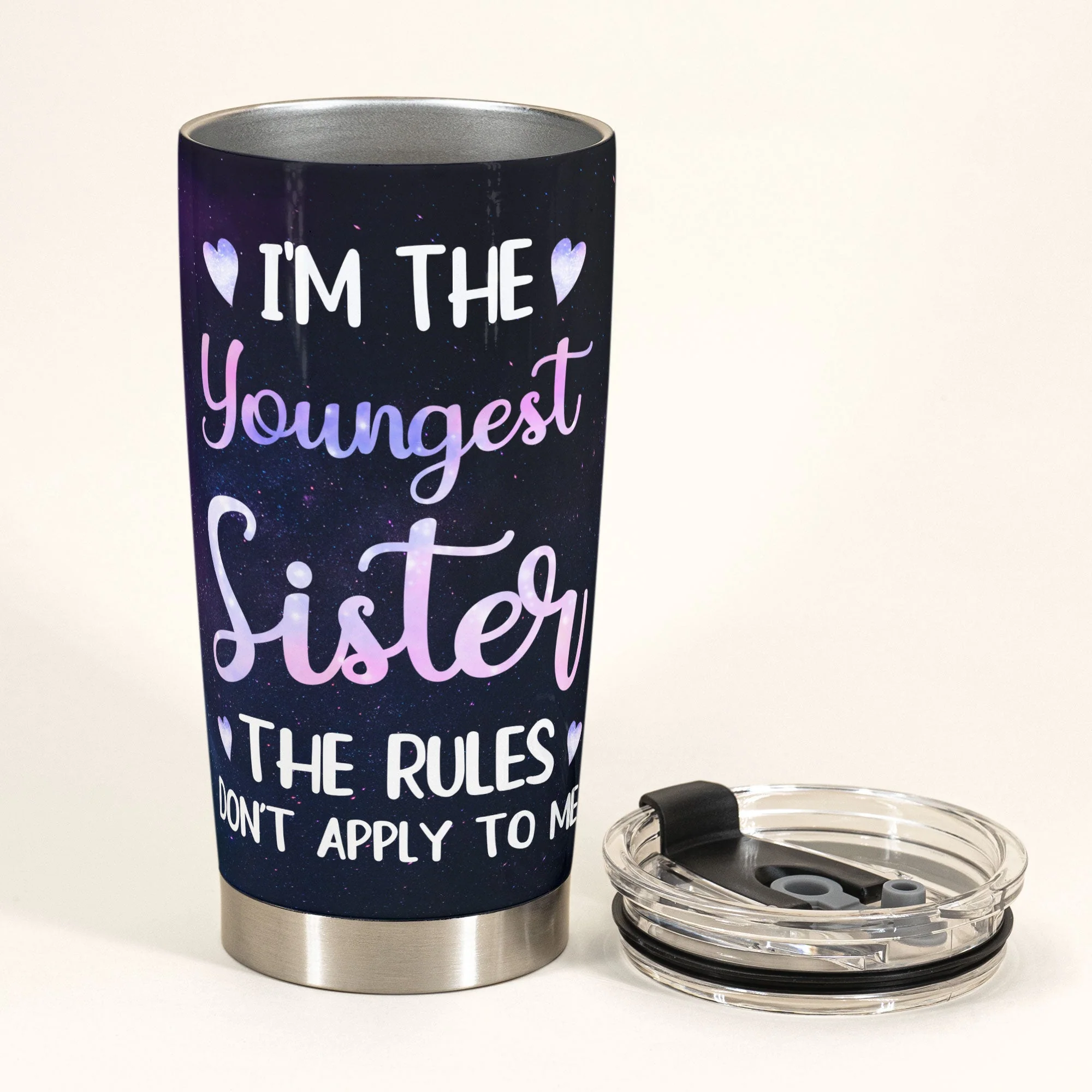 I'm The Youngest Sister - Personalized Tumbler Cup - Birthday Gift For Sisters, Siblings - Cute Fashion Girls - Image 3