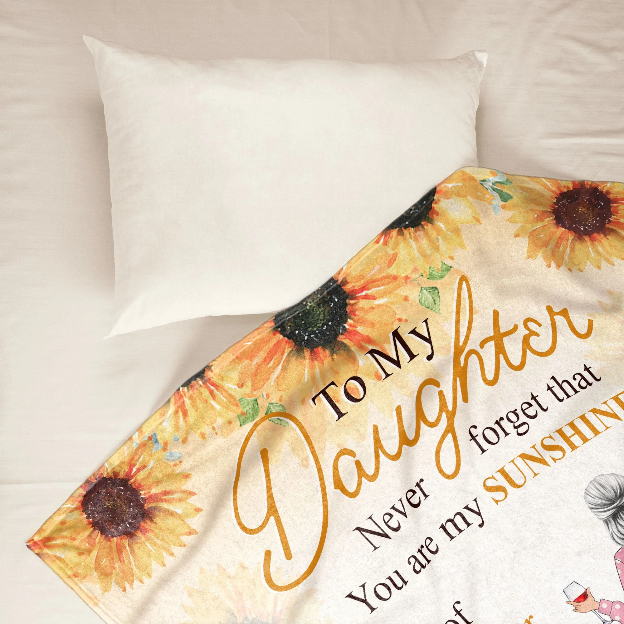 In A World Full Of Roses Be A Sunflower - Personalized Blanket - Image 2