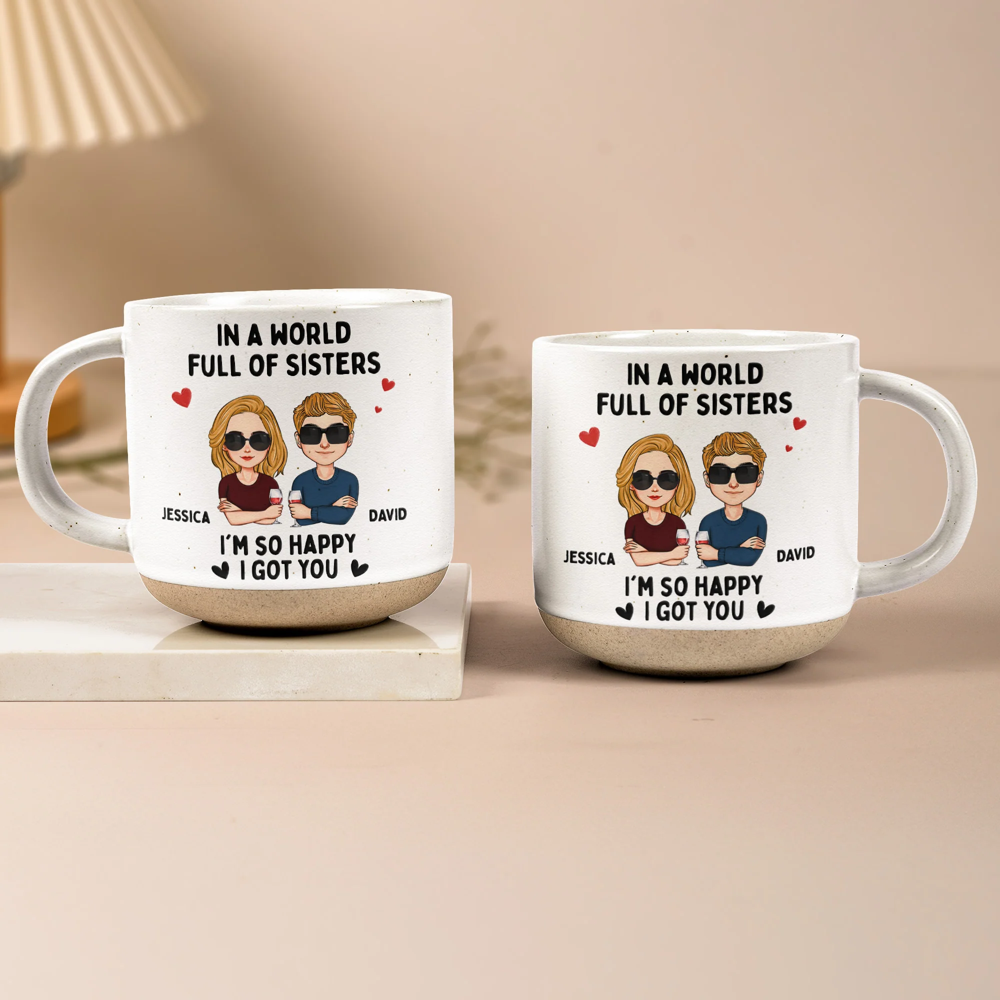 In A World Full Of Sisters, Brothers - Personalized Pottery Mug - Image 5