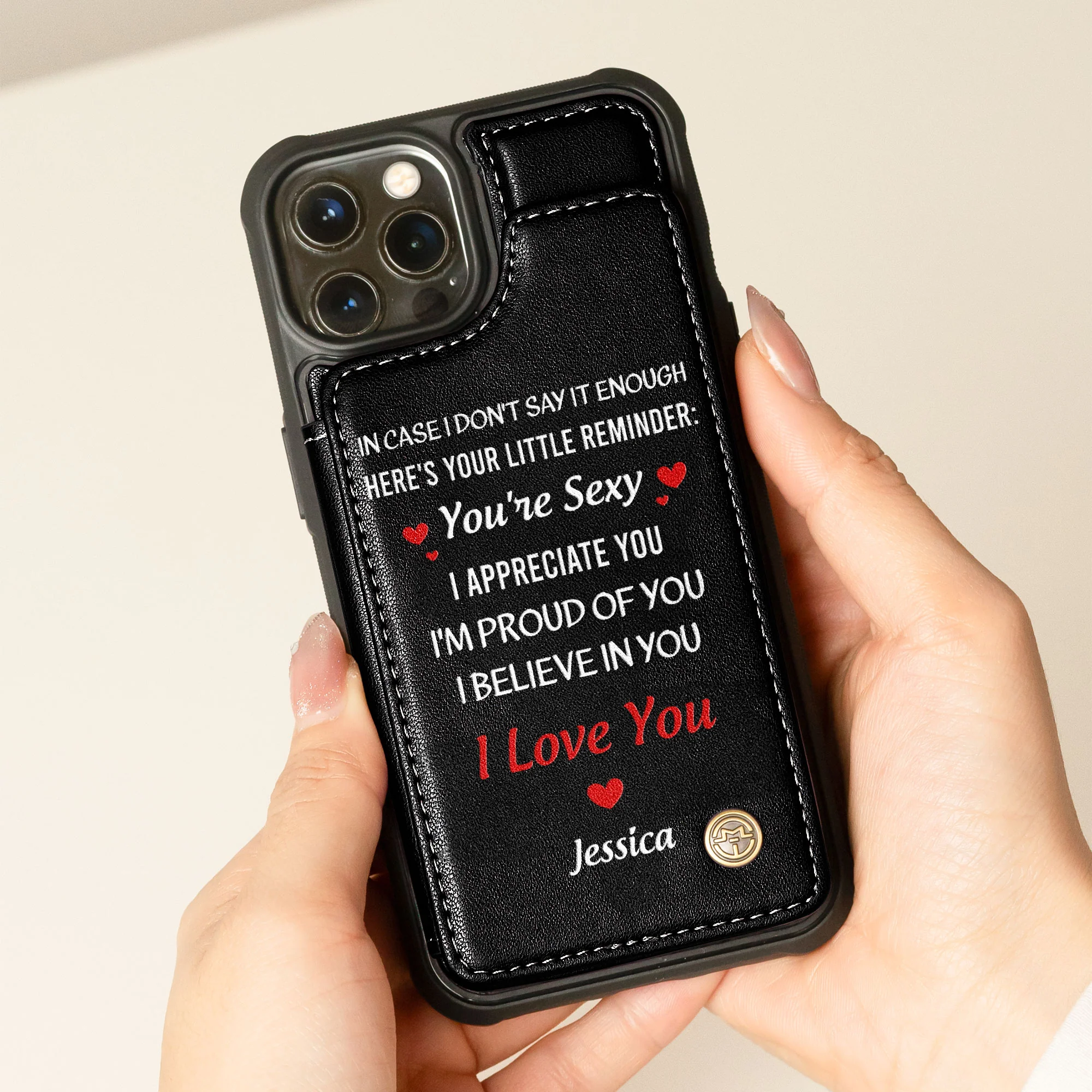 In Case I Don't Say It Enough - Gifts For Husband - Personalized Leather Flip Wallet Phone Case - Image 3