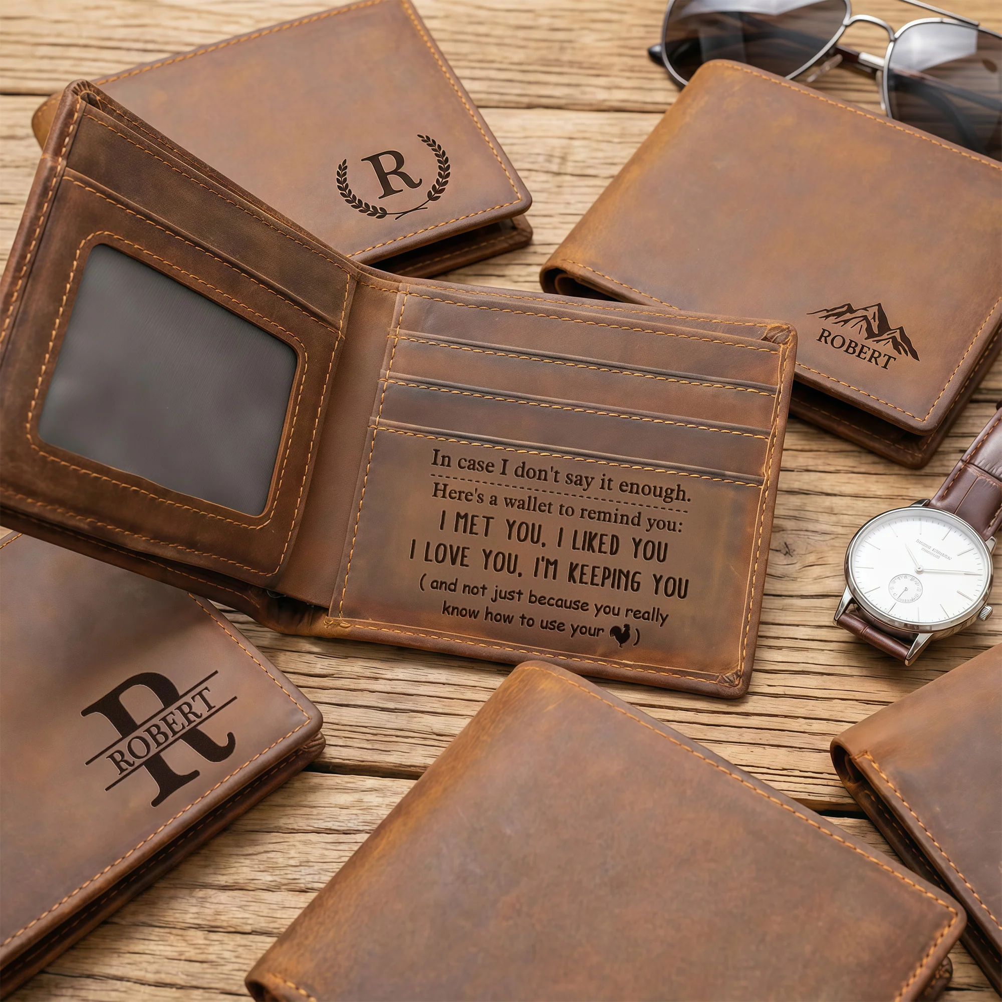 In Case I Don't Say It Enough, Here's A Wallet To Remind You - Naughty Spicy Gift For Him - Personalized Leather Wallet - Image 2