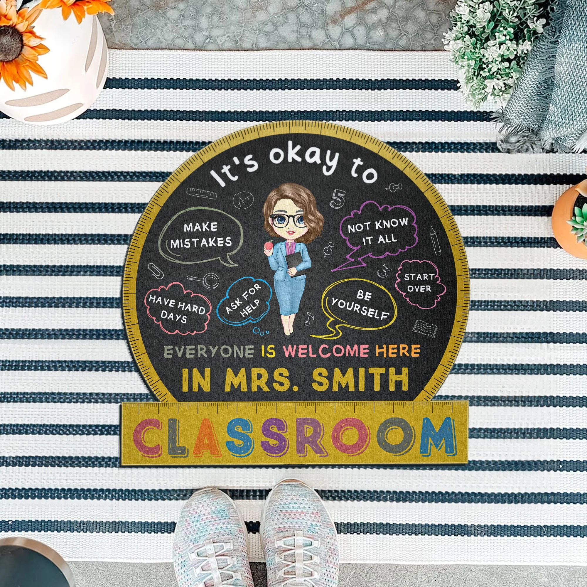 In This Classroom It's Okay To - Personalized Doormat - Image 2