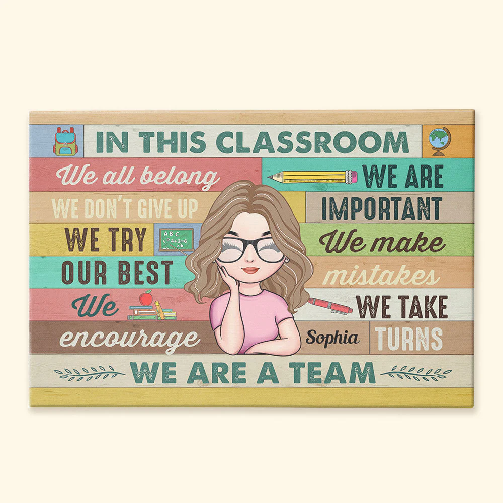 In This Classroom - Personalized Poster/Wrapped Canvas - Birthday Gift For Teachers, Classrooms, School, Students - Image 4