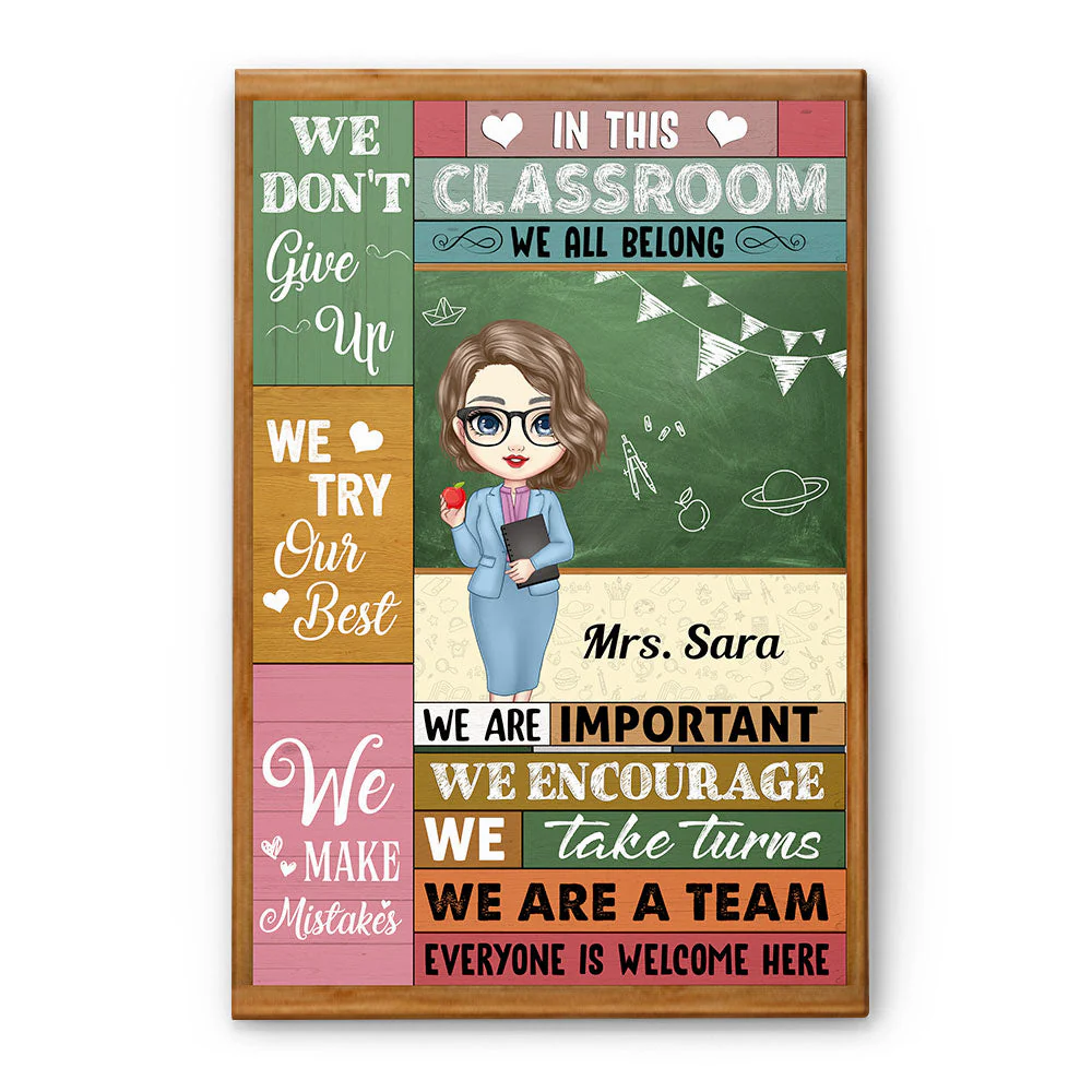 In This Classroom We're A Team - Personalized Poster/Wrapped Canvas - Image 10