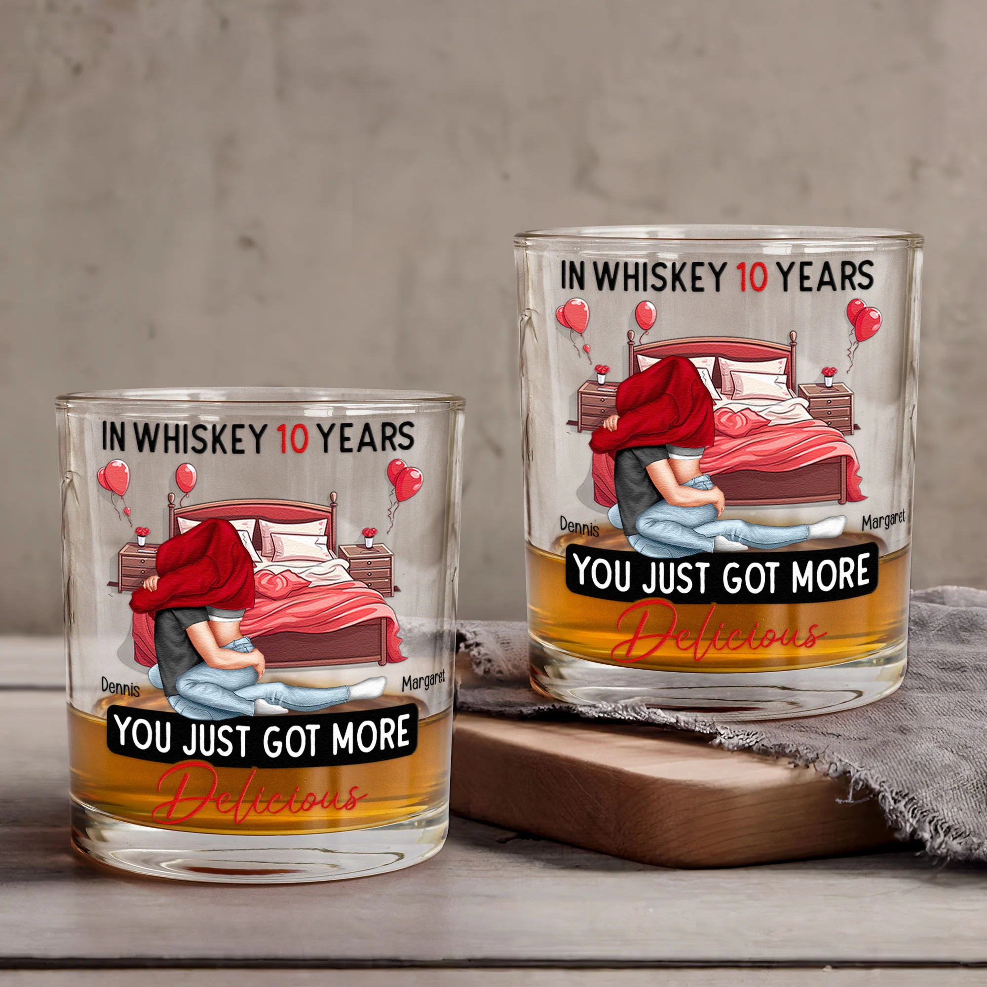 In Whiskey Years You Just Got More Delicious - Personalized Whiskey Glass - Image 2