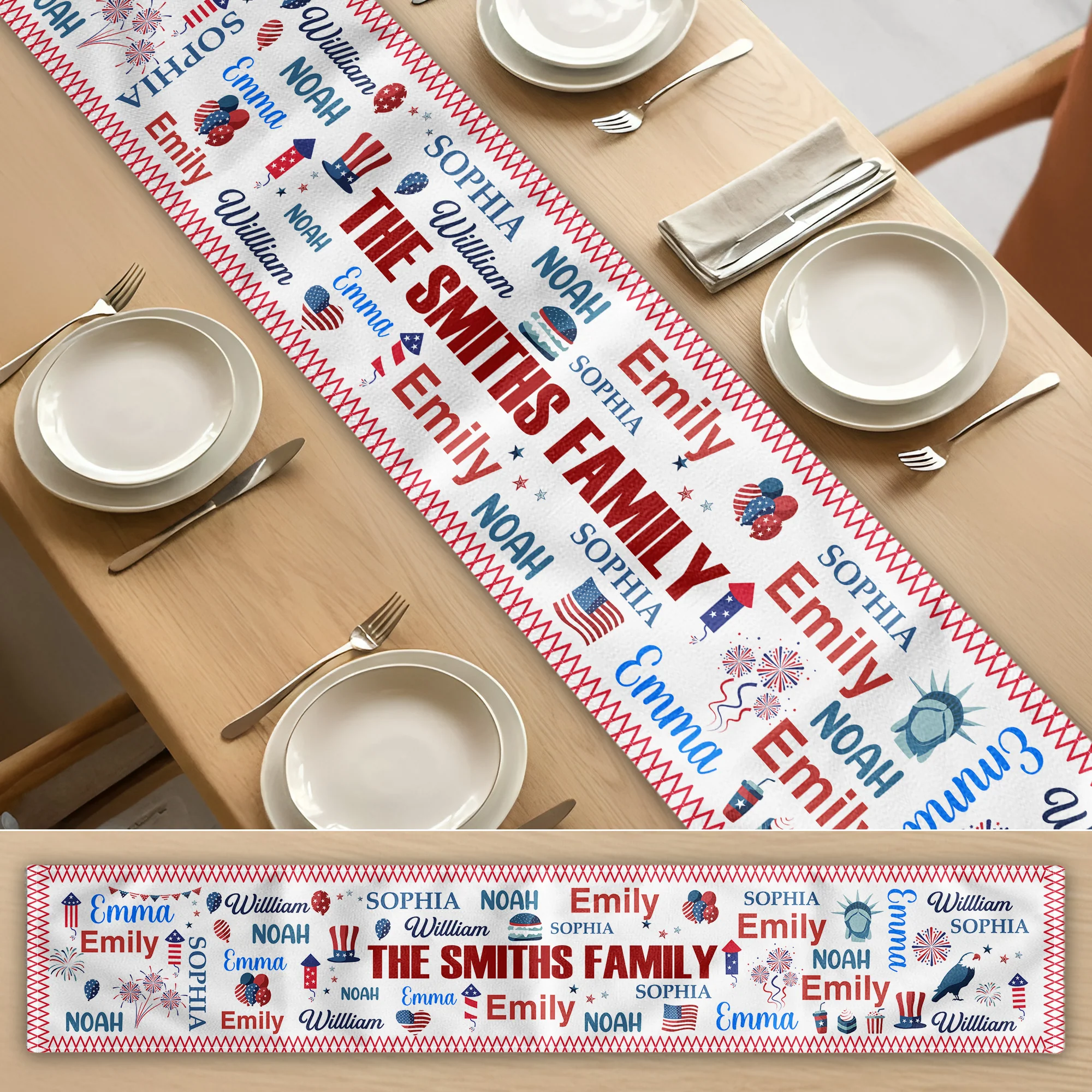 Independence Day - Personalized Table Runner - Image 4