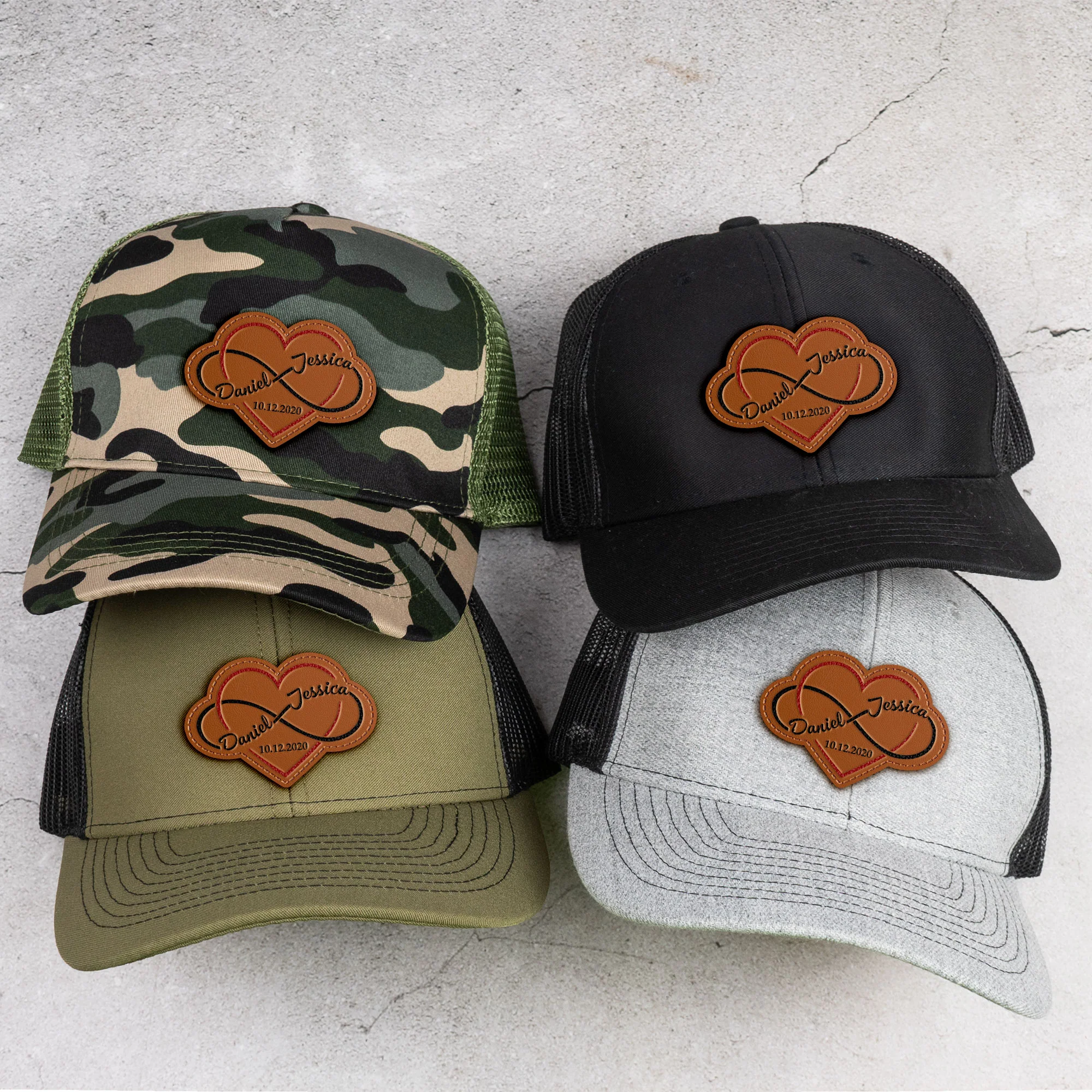 Infinity Love - Personalized Leather Patch Hat - Image 2
