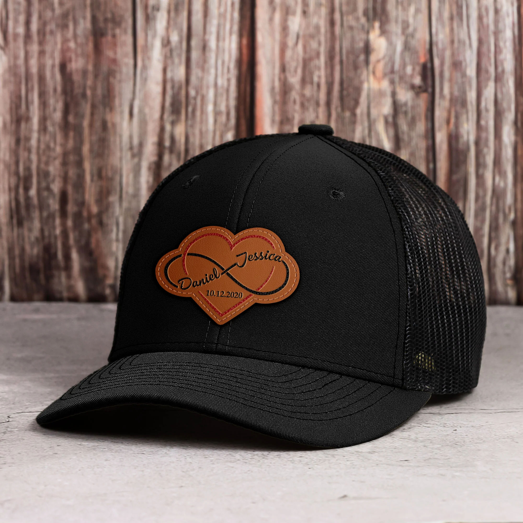 Infinity Love - Personalized Leather Patch Hat - Image 3
