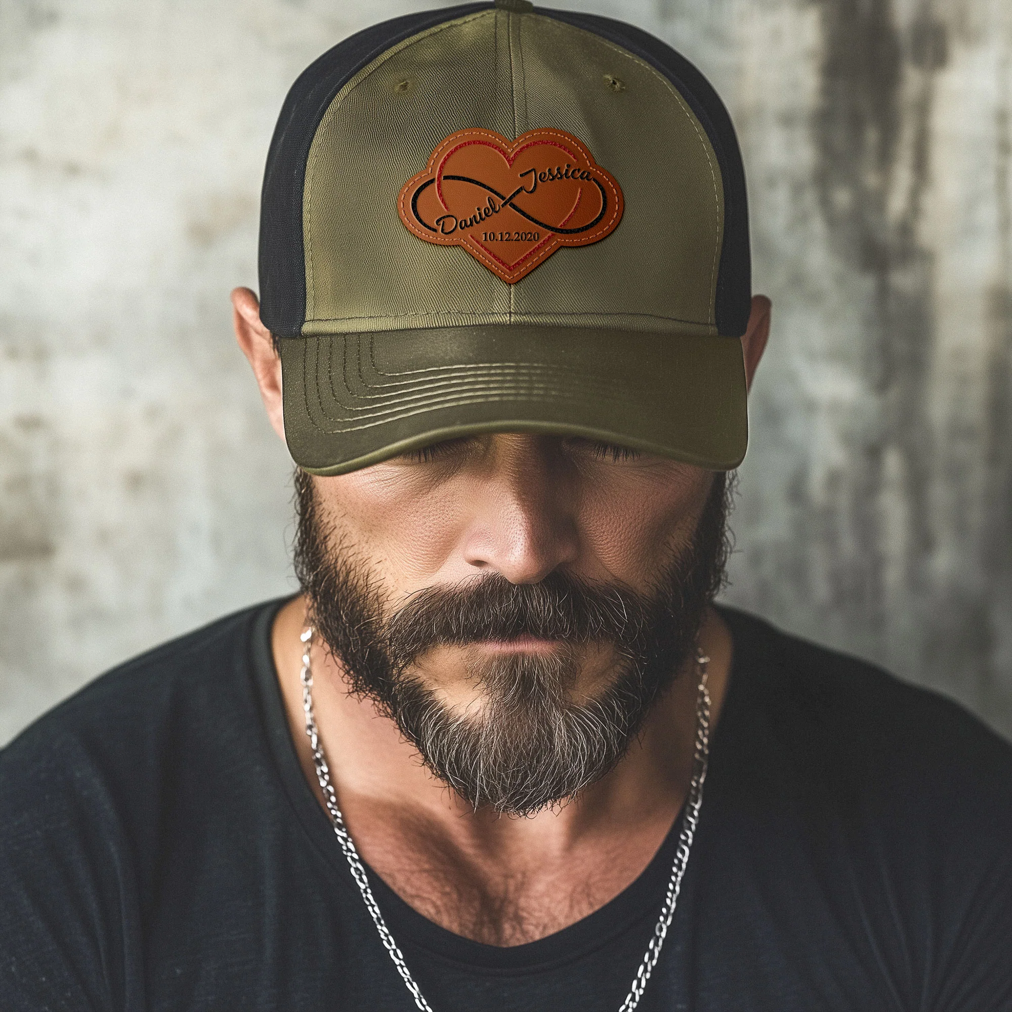 Infinity Love - Personalized Leather Patch Hat - Image 4