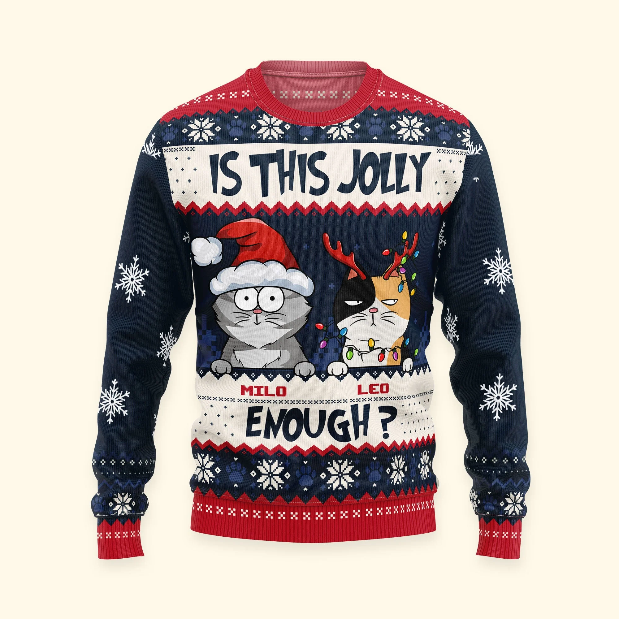 Is This Jolly Enough? - Personalized Ugly Sweater - Image 7