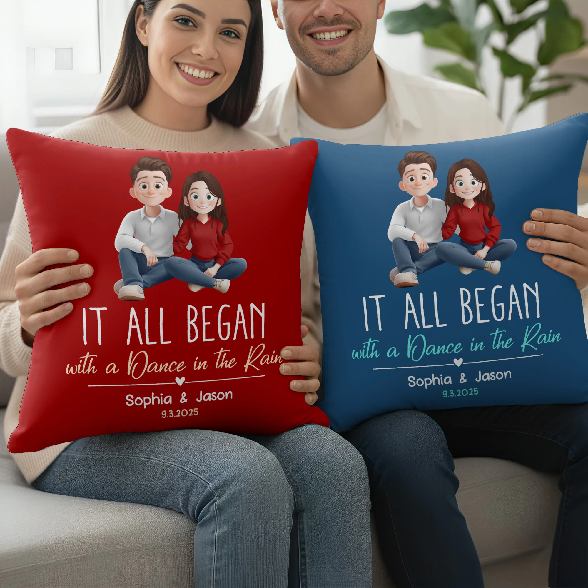 It All Began Couple Gift For Valentine Anniversary - Personalized Pillow (Insert Included) - Image 2