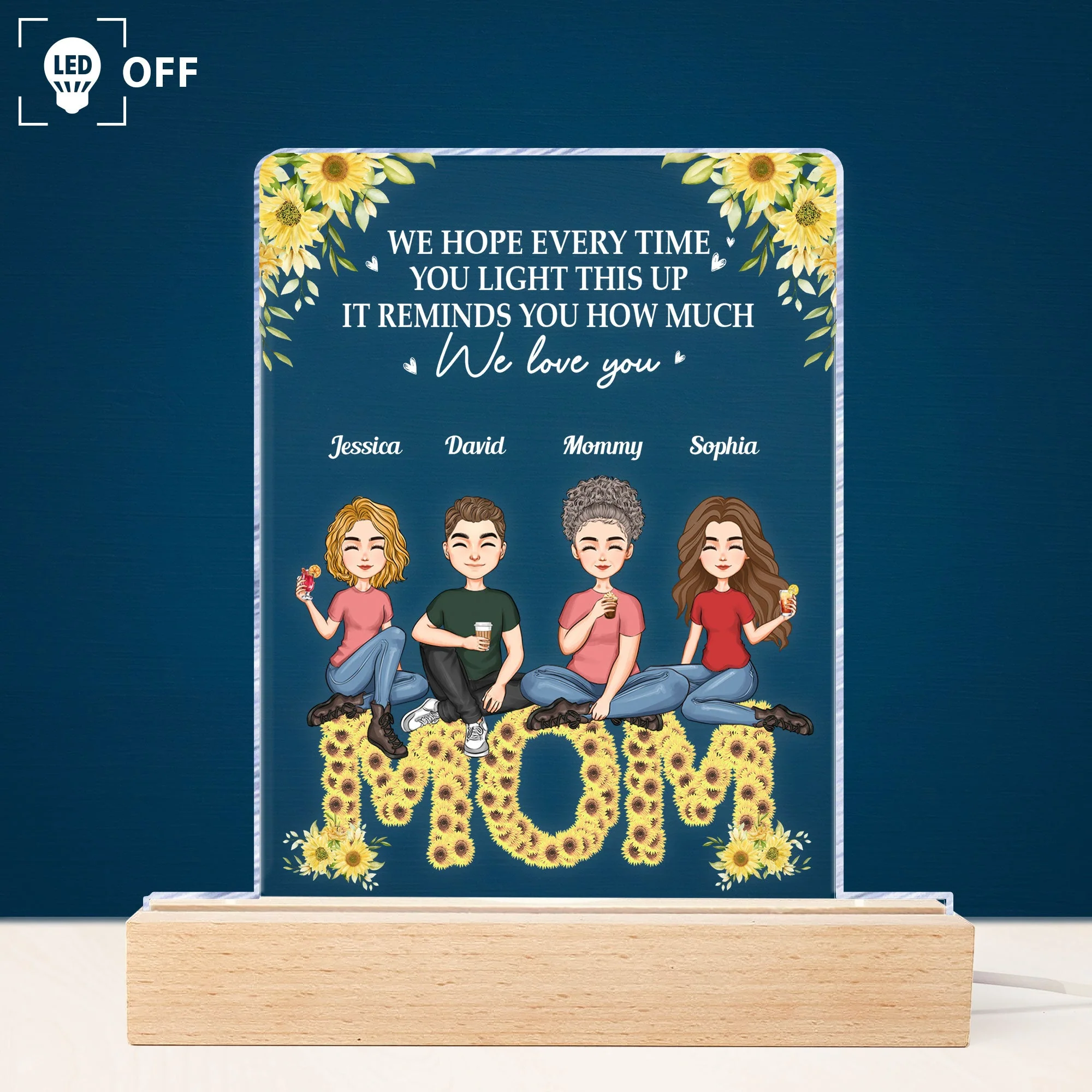It Reminds You How Much We Love You Mom - Personalized LED Light - Image 2
