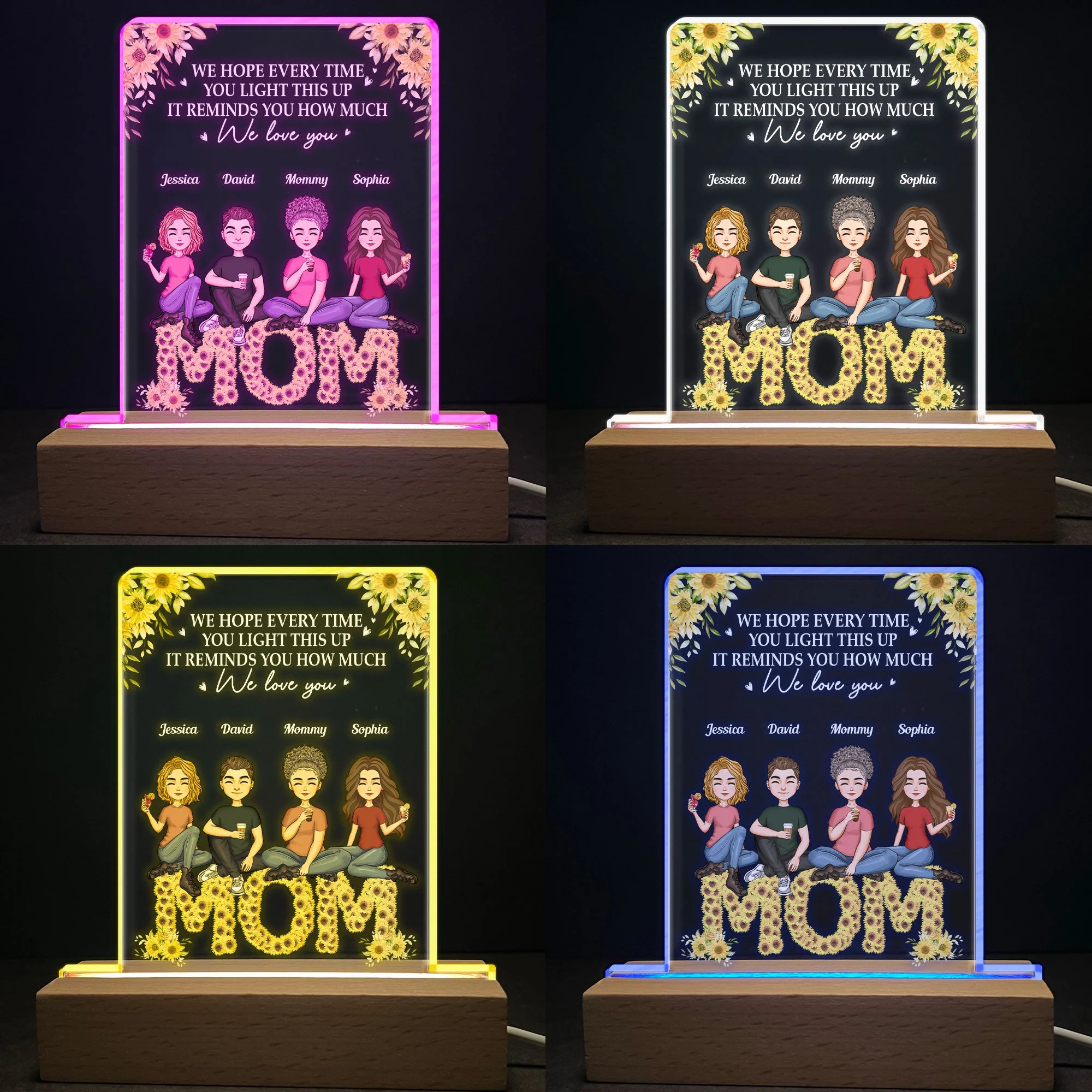 It Reminds You How Much We Love You Mom - Personalized LED Light - Image 5