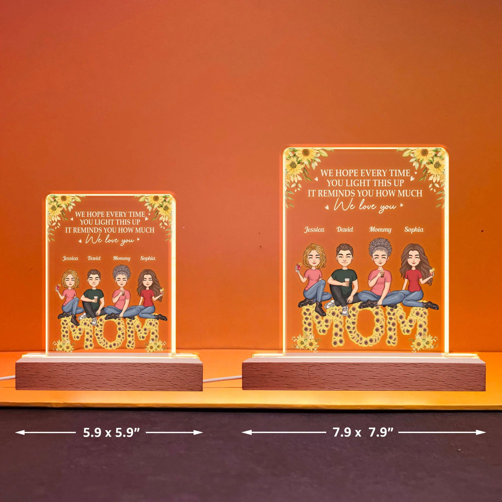 It Reminds You How Much We Love You Mom - Personalized LED Light - Image 7
