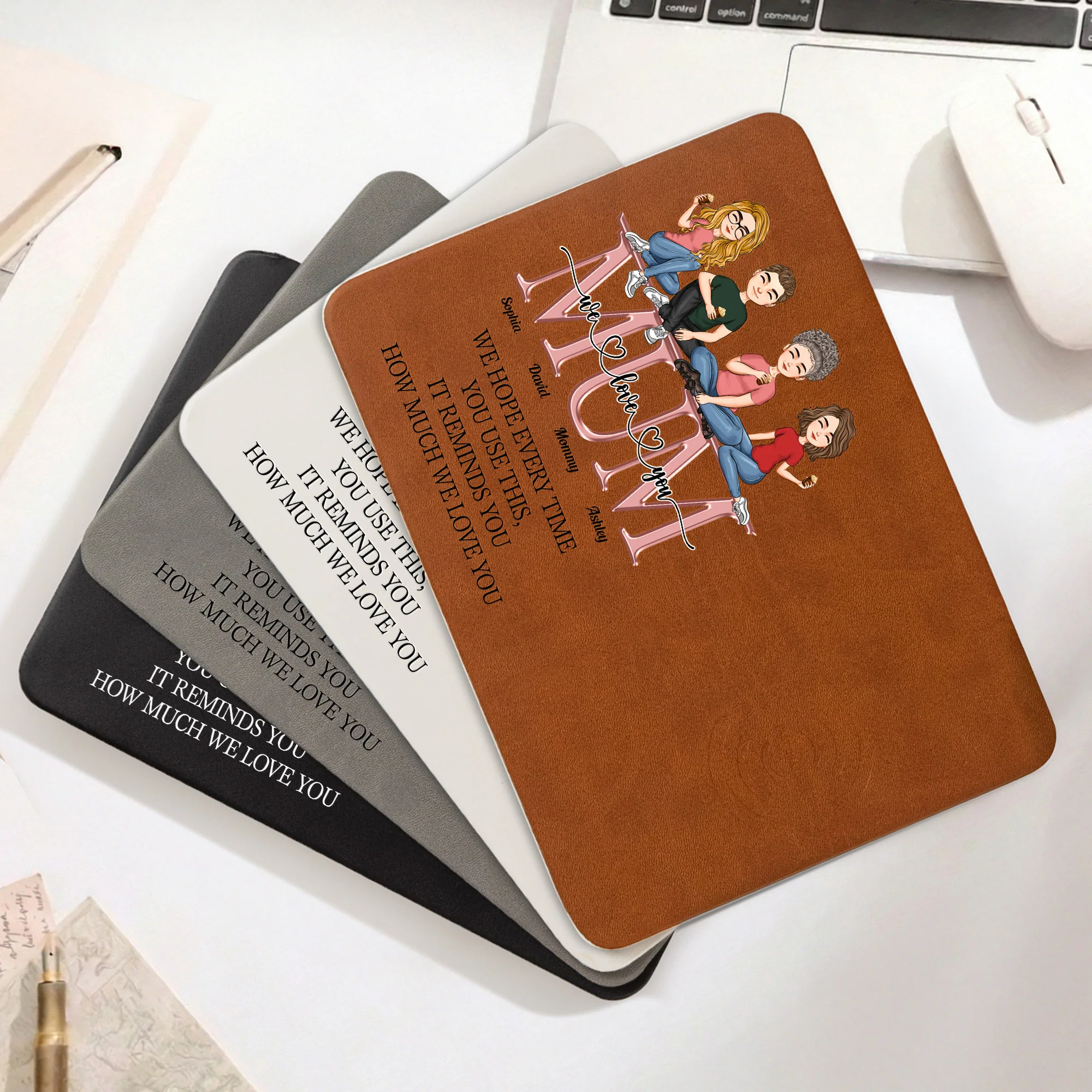It Reminds You How Much We Love You - Personalized Leather Charging Mat - Image 2