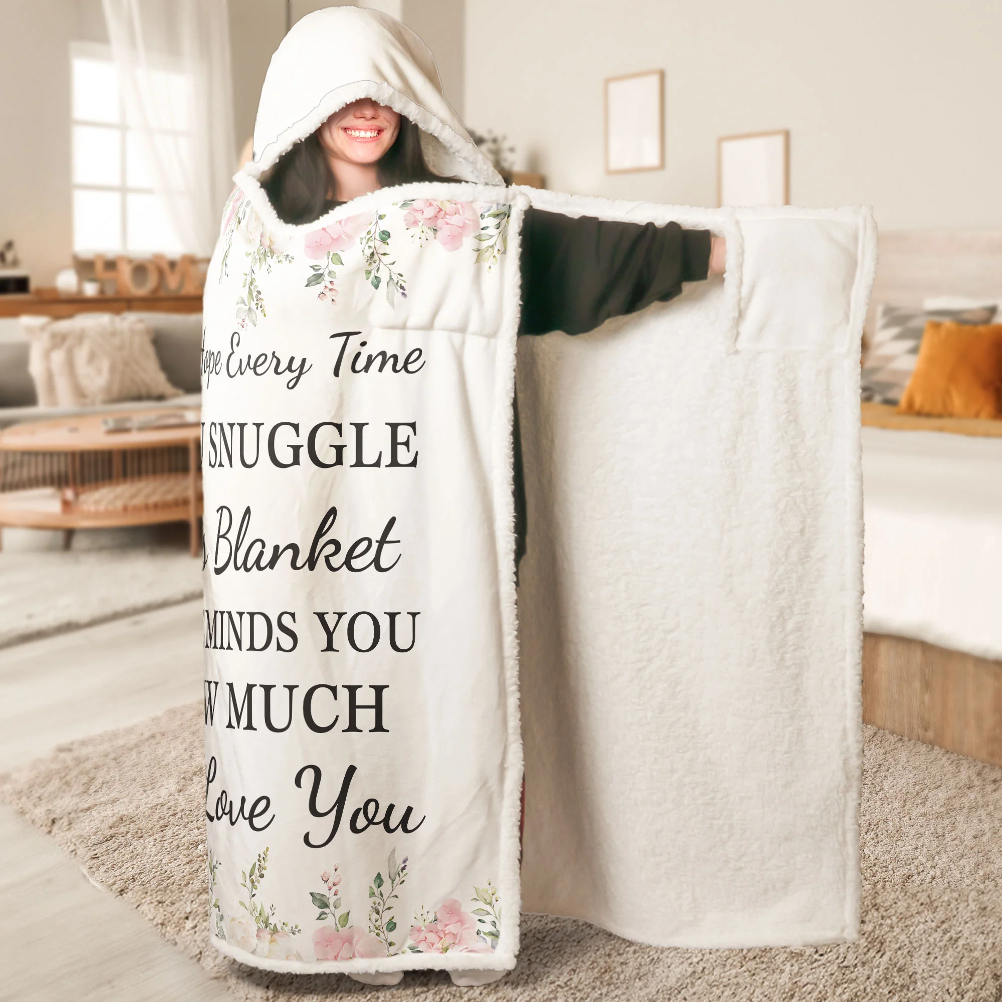 It Reminds You How Much We Love You - Personalized Wearable Blanket Hoodie - Image 2