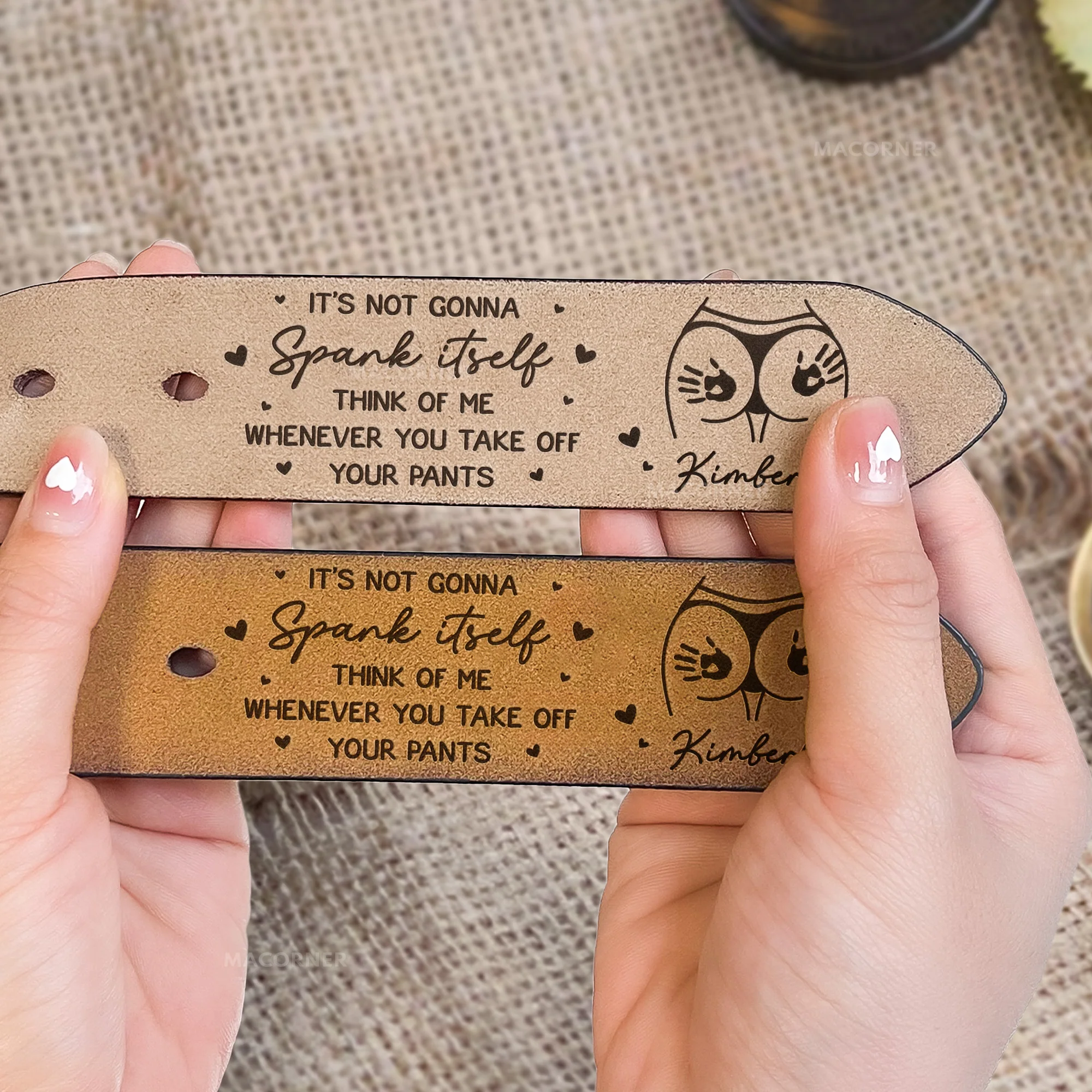 It’s Not Gonna Spank Itself - Naughty Gift For Him, Husband - Personalized Engraved Leather Belt - Image 3