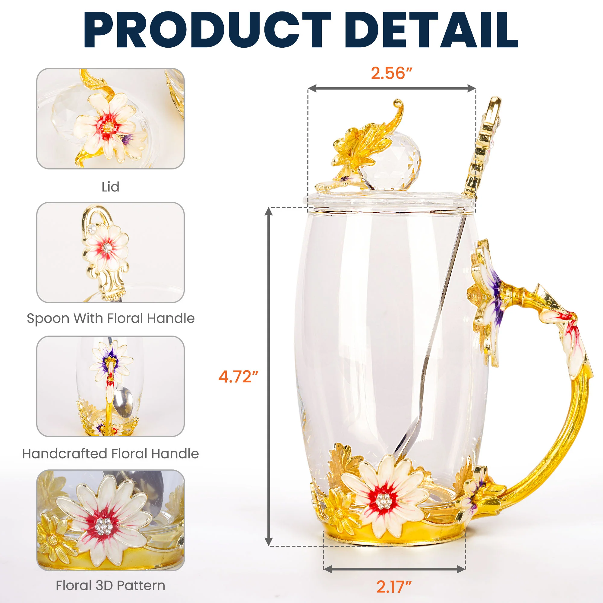 It Takes A Long Time To Grow An Old Friend - Personalized Enamel Flower Tea Cup - Image 4