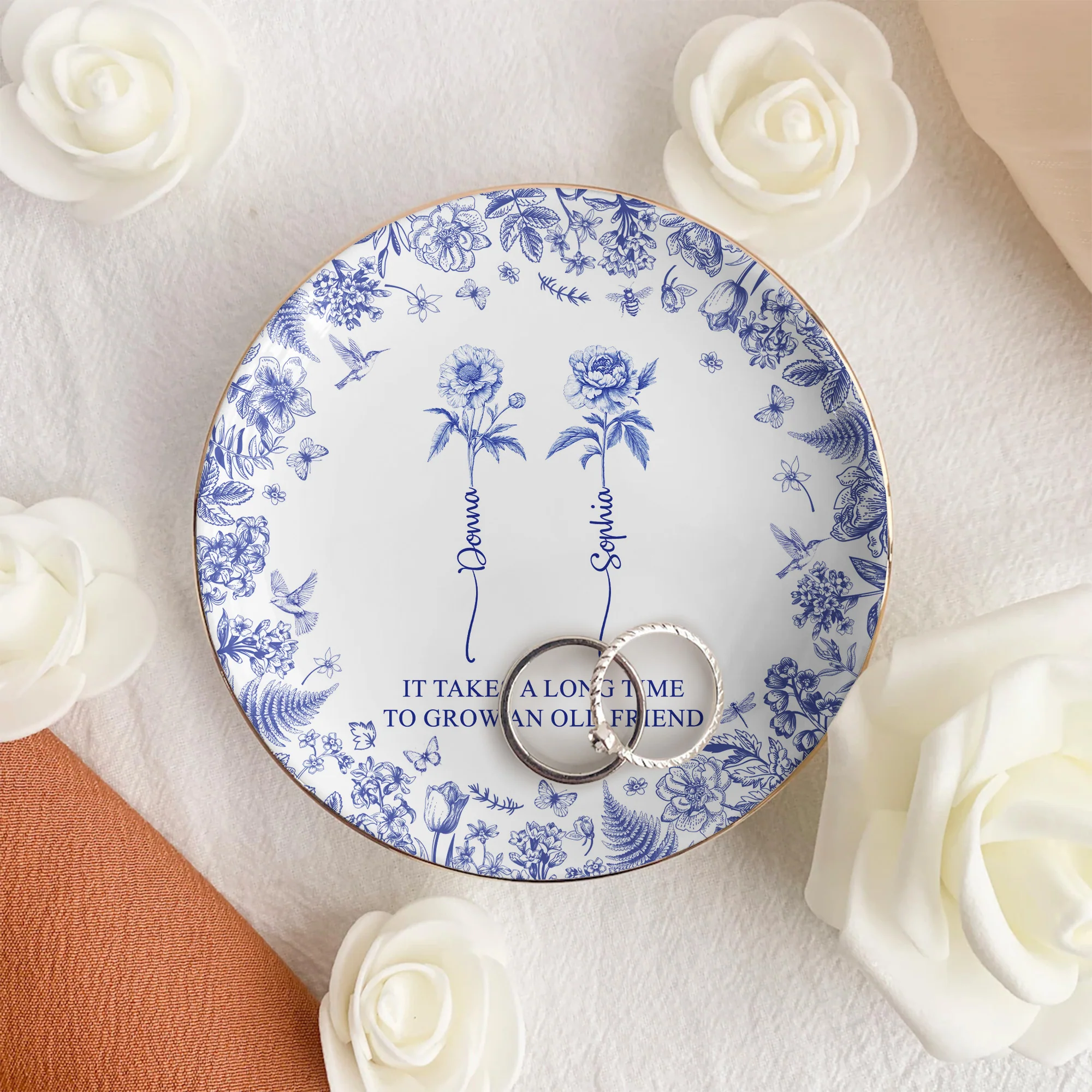 It Takes A Long Time To Grow An Old Friend - Personalized Jewelry Dish - Gift For Friend - Image 3