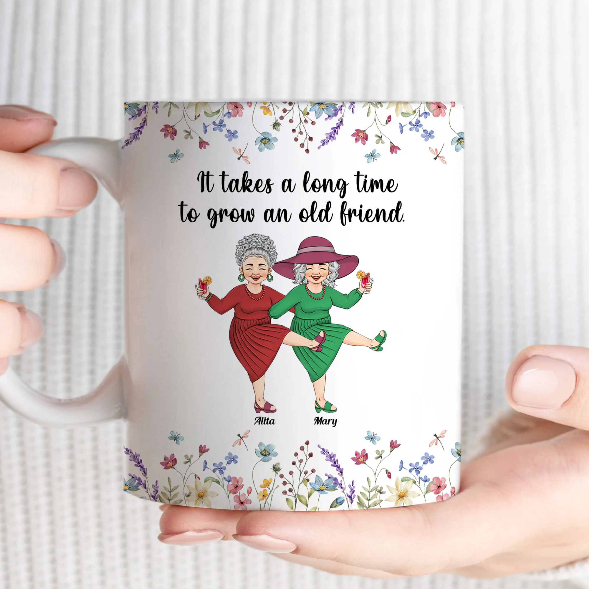 It Takes A Long Time To Grow An Old Friend - Personalized Mug - Image 2