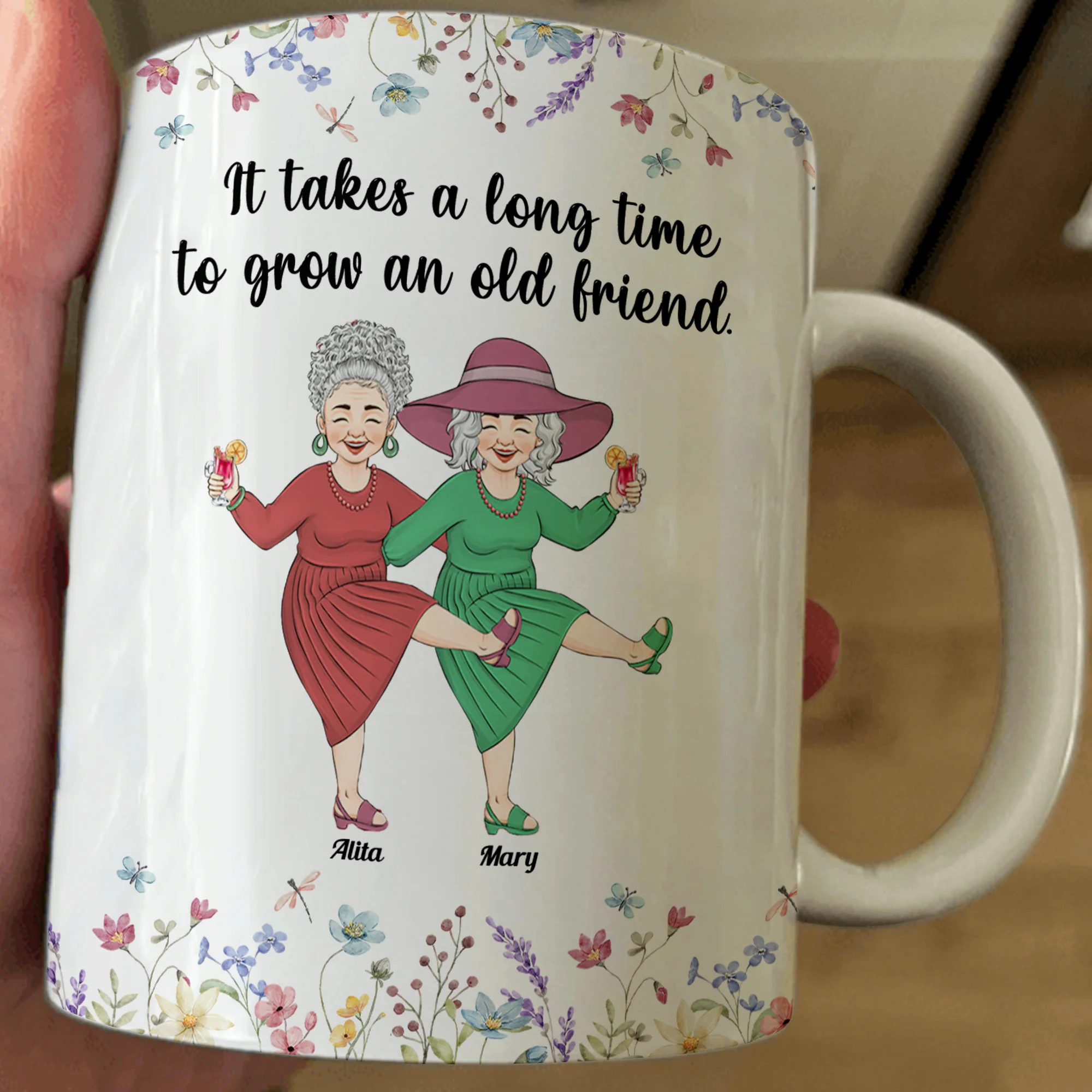 It Takes A Long Time To Grow An Old Friend - Personalized Mug - Image 3