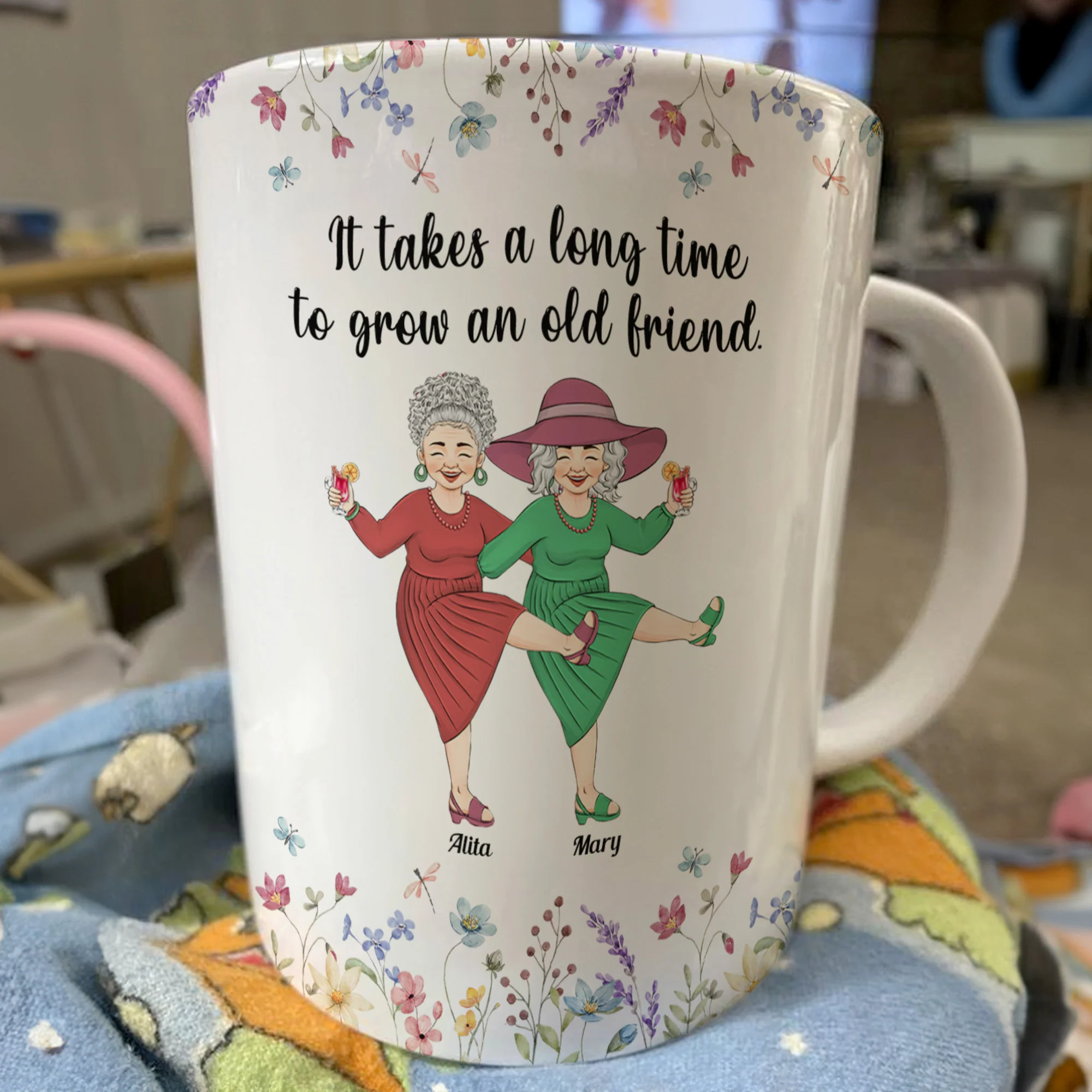 It Takes A Long Time To Grow An Old Friend - Personalized Mug - Image 4