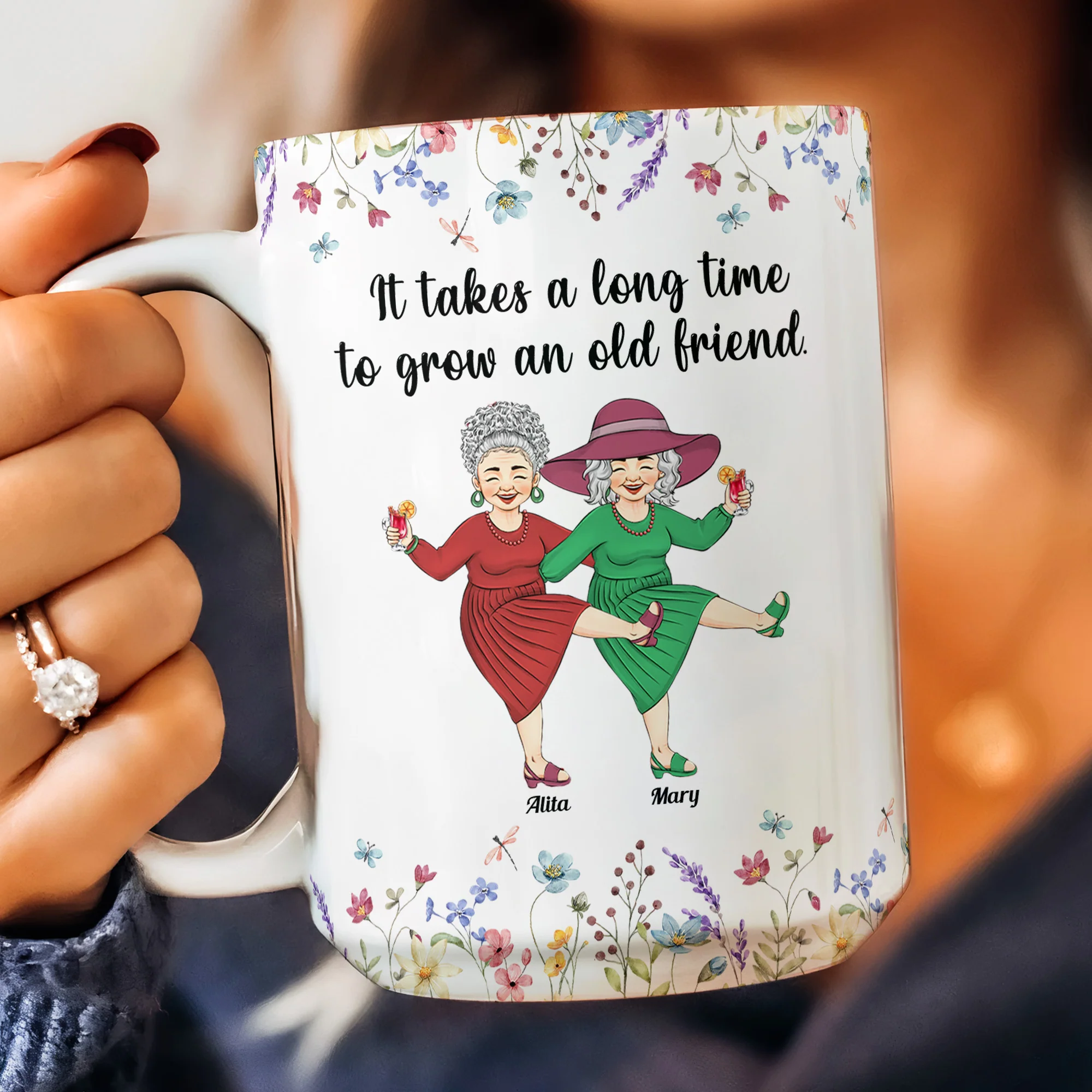 It Takes A Long Time To Grow An Old Friend - Personalized Mug - Image 5