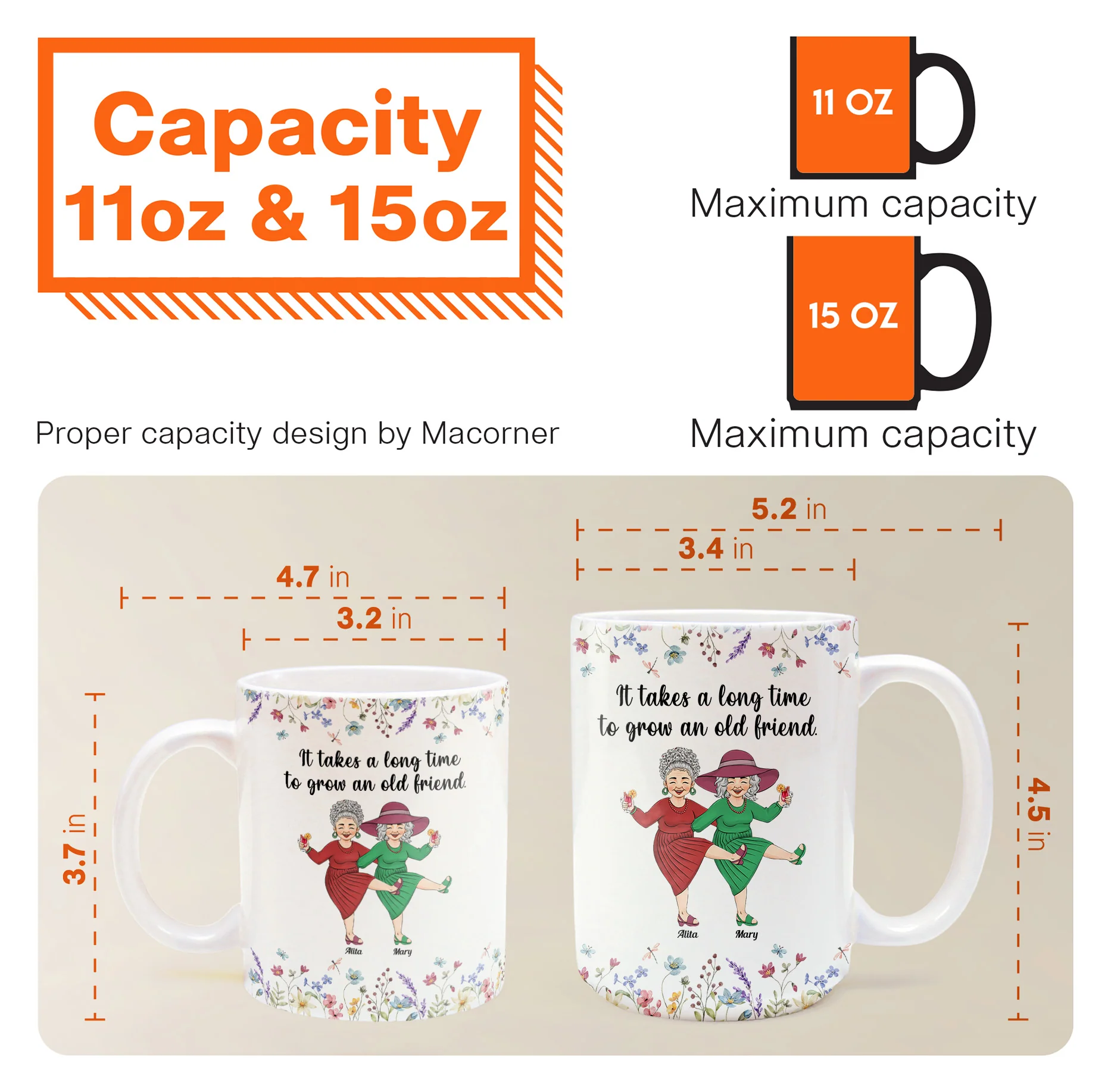 It Takes A Long Time To Grow An Old Friend - Personalized Mug - Image 7