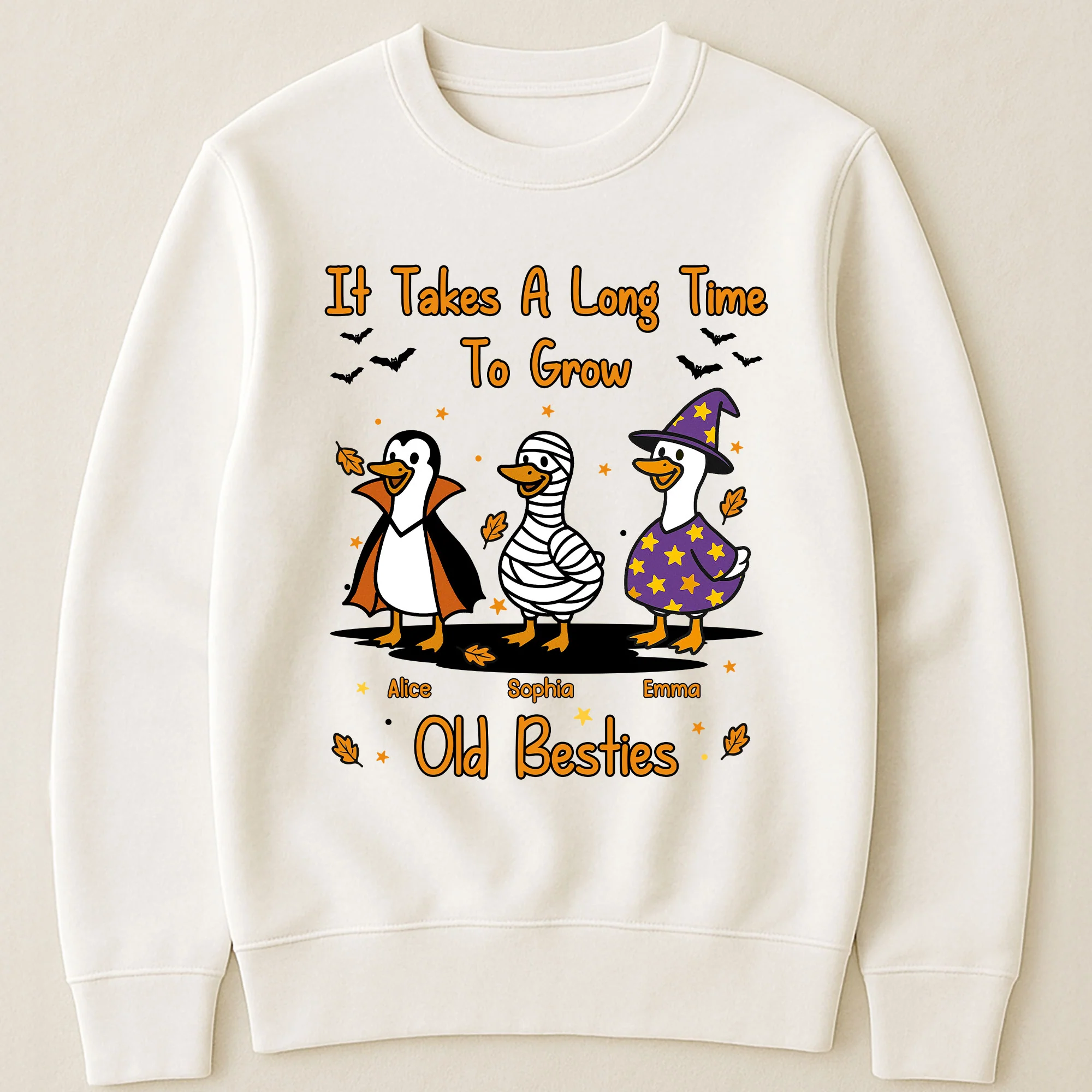 It Takes A Long Time To Grow Old Friends, Besties Halloween Goose - Personalized Shirt - Image 4