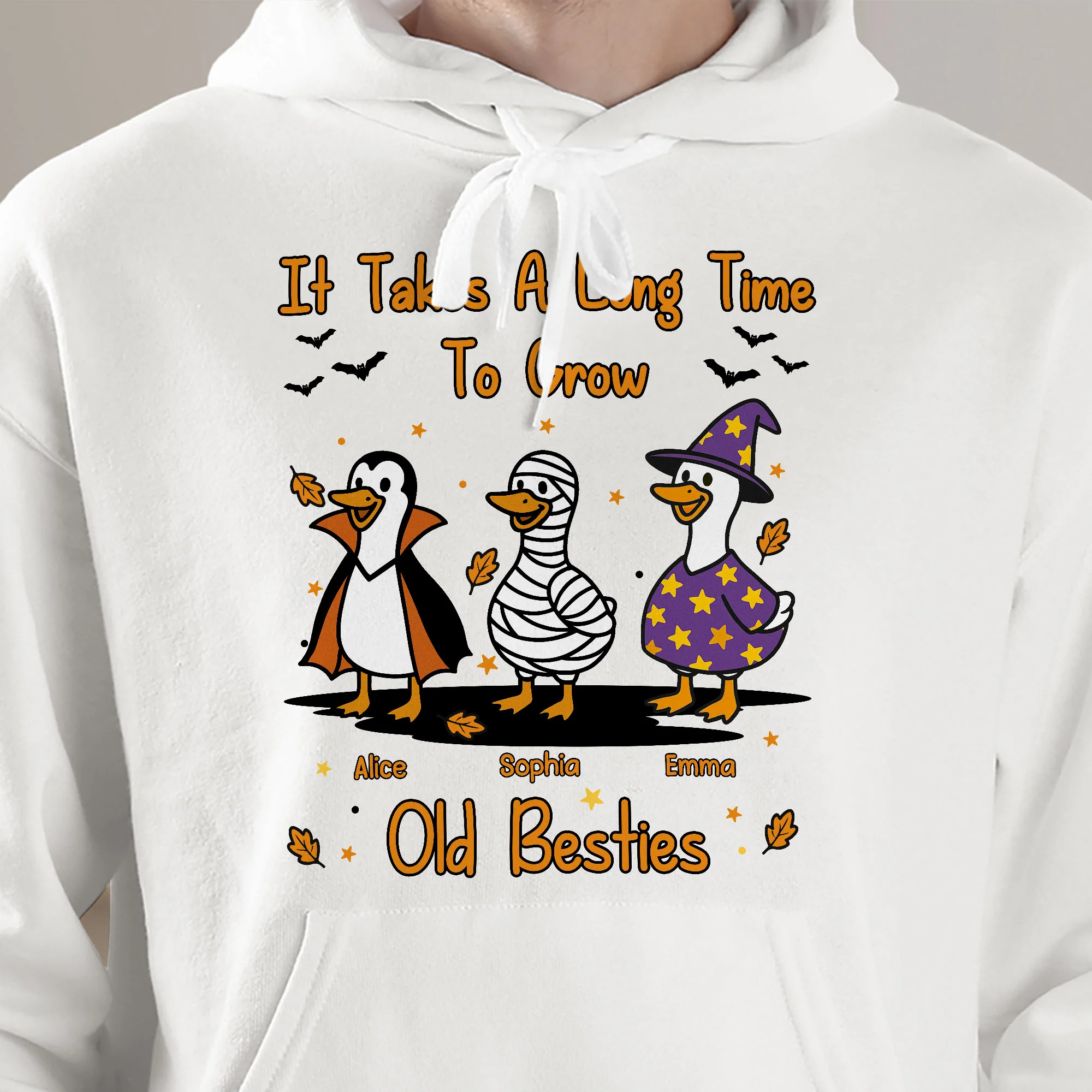 It Takes A Long Time To Grow Old Friends, Besties Halloween Goose - Personalized Shirt - Image 7