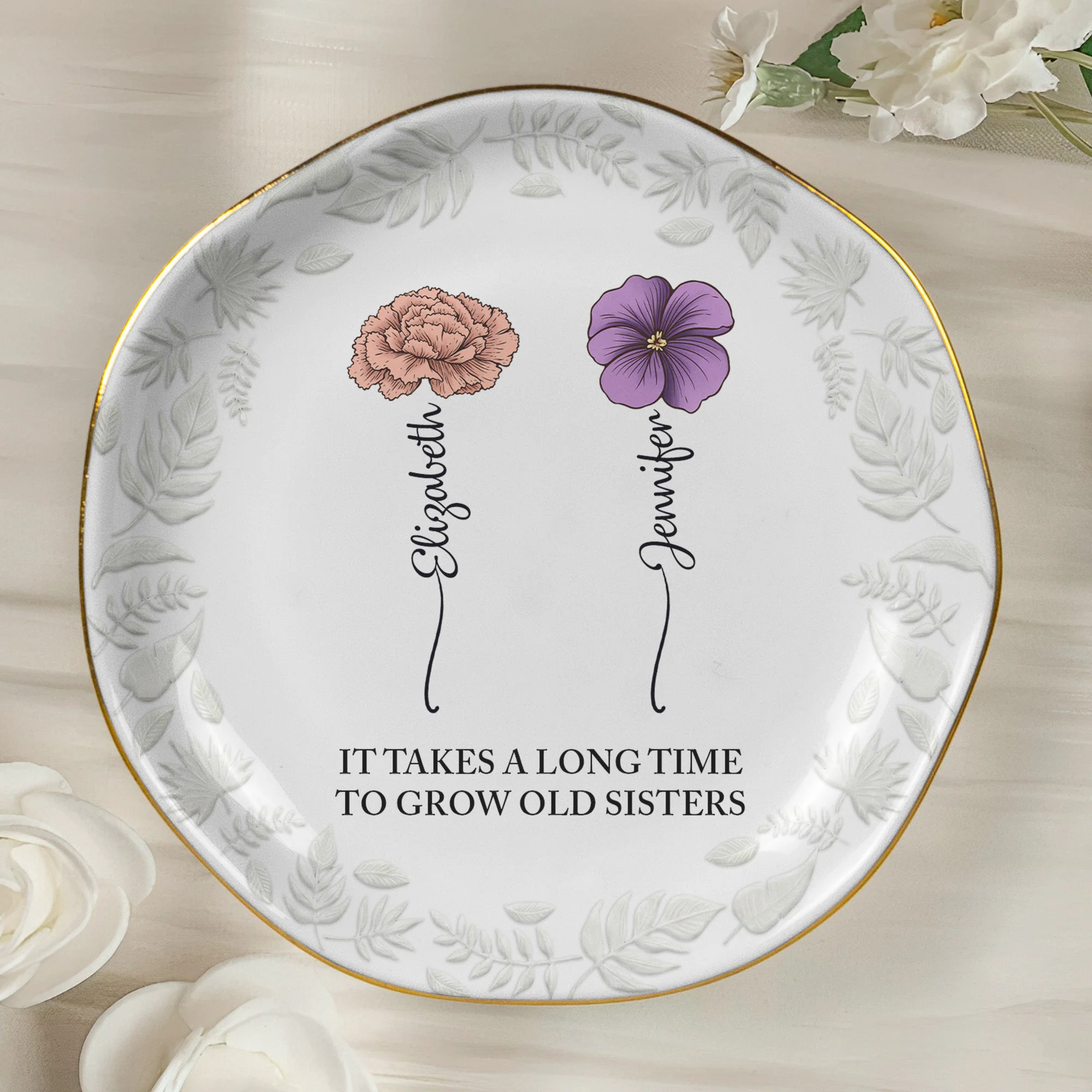 It Takes A Long Time To Grow Old Friends Gift For Friend - Personalized Jewelry Dish - Image 4