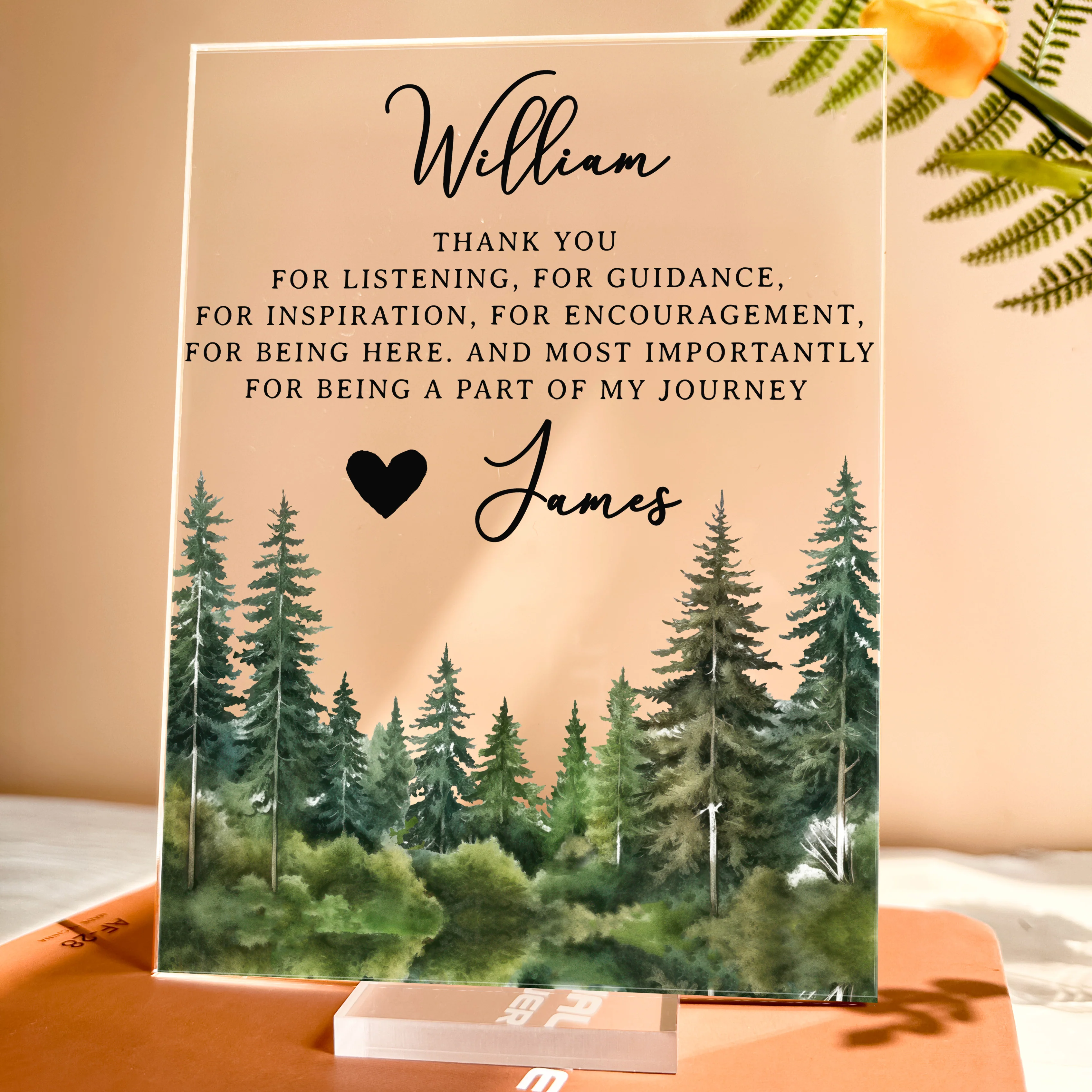 It Takes A Village Thank You Gift For Teacher Appreciation, Coworkers, Boss, Team - Personalized Acrylic Plaque - Image 2