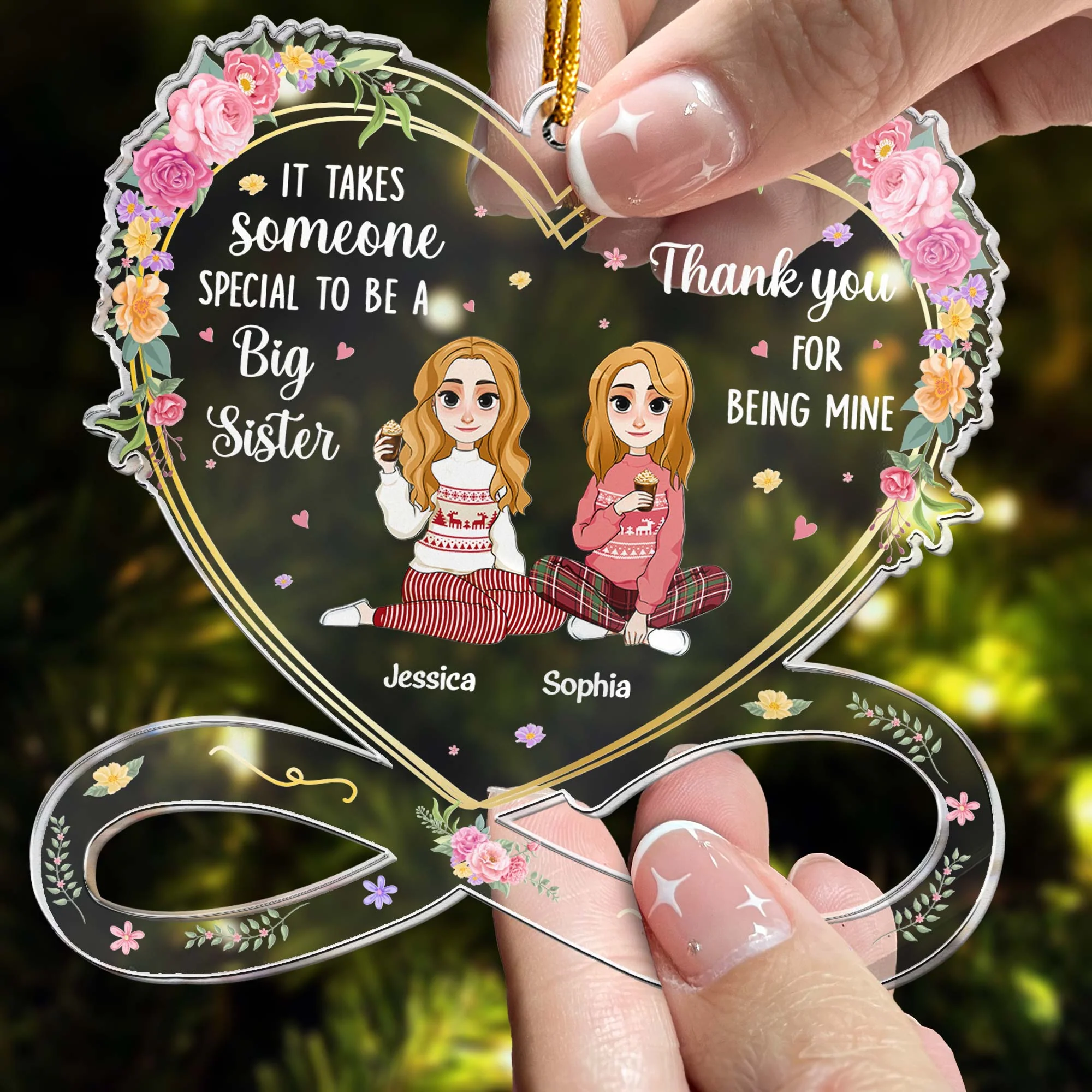 It Takes Someone Special To Be A Big Sister - Personalized Acrylic Ornament - Image 2