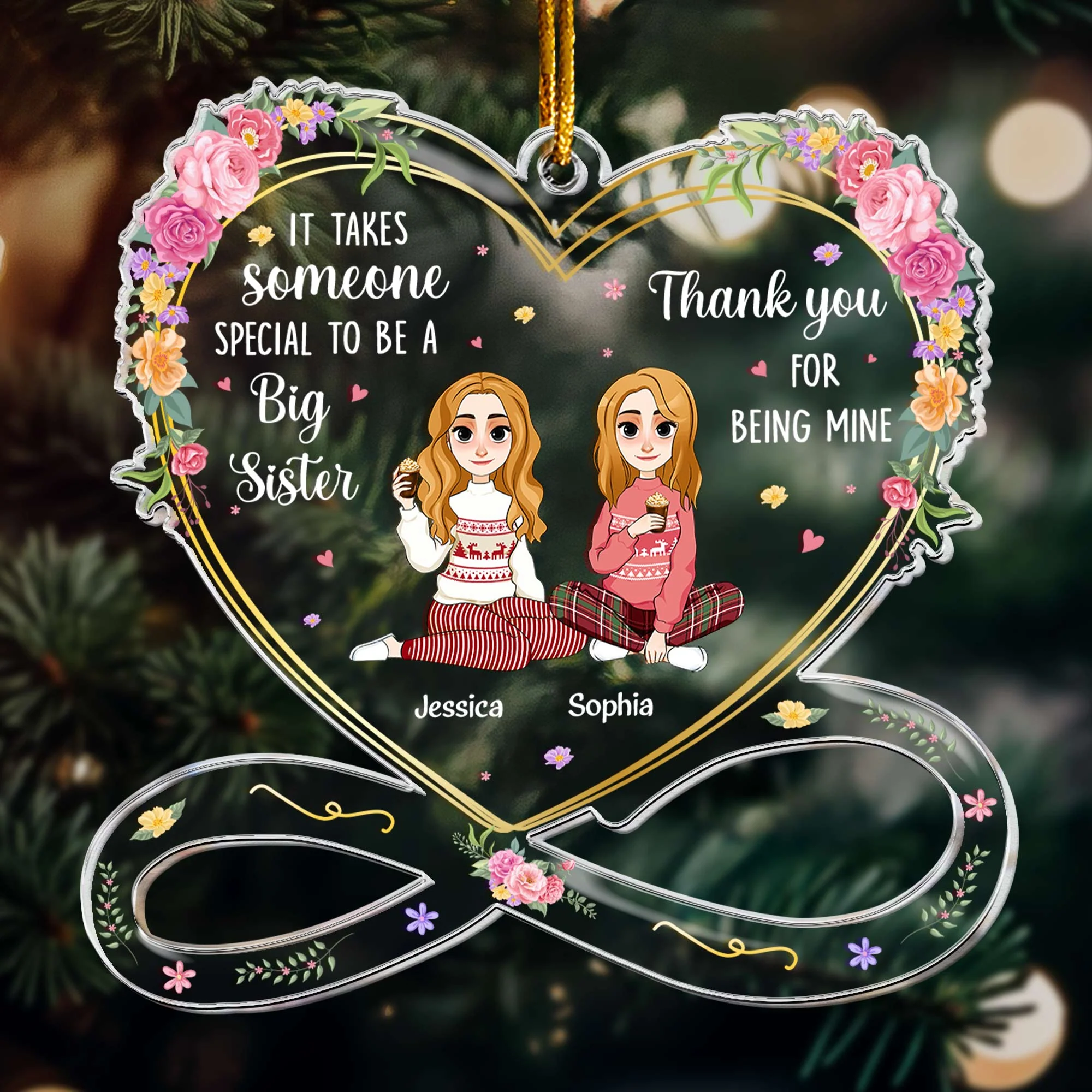 It Takes Someone Special To Be A Big Sister - Personalized Acrylic Ornament - Image 3