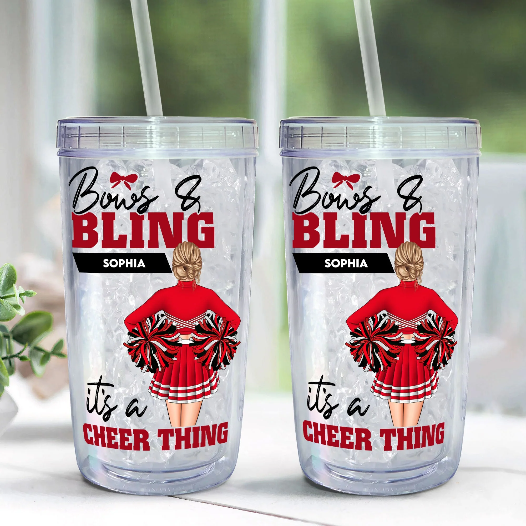 It's A Cheer Thing - Personalized Acrylic Tumbler With Straw - Image 3