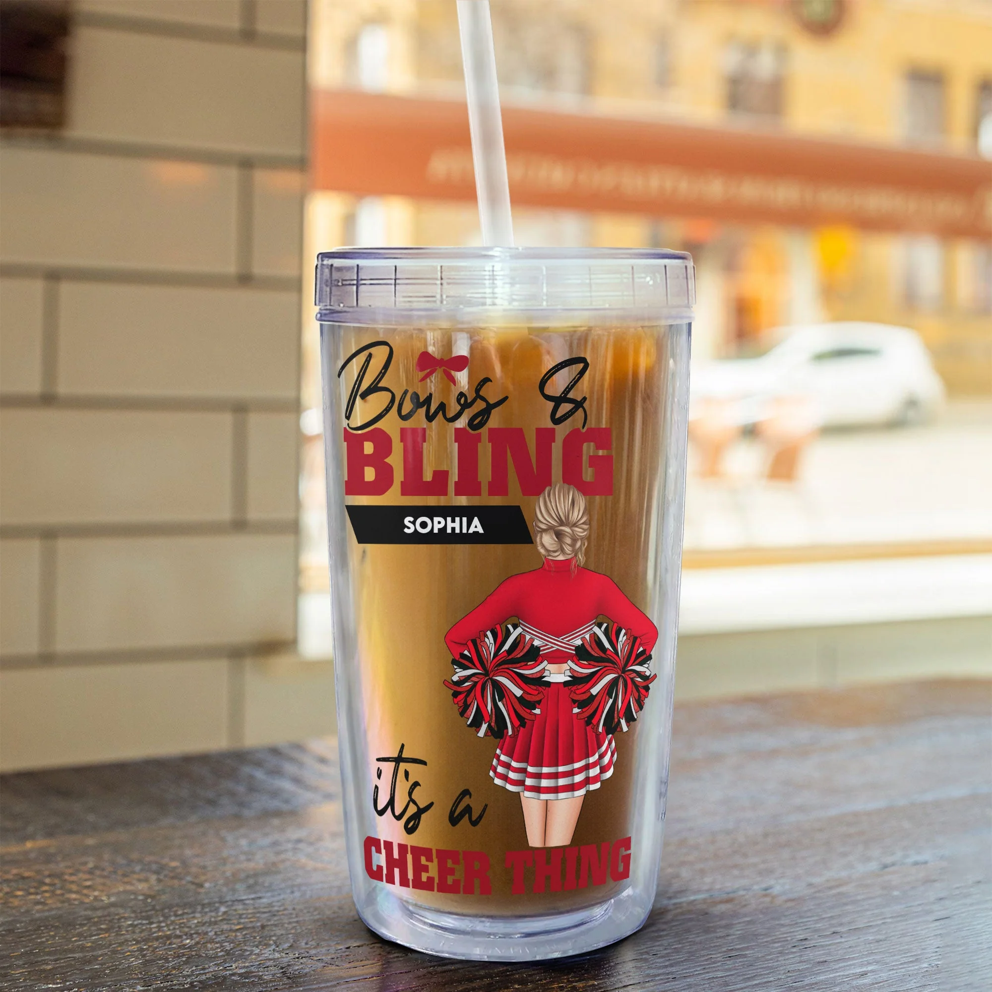 It's A Cheer Thing - Personalized Acrylic Tumbler With Straw - Image 5