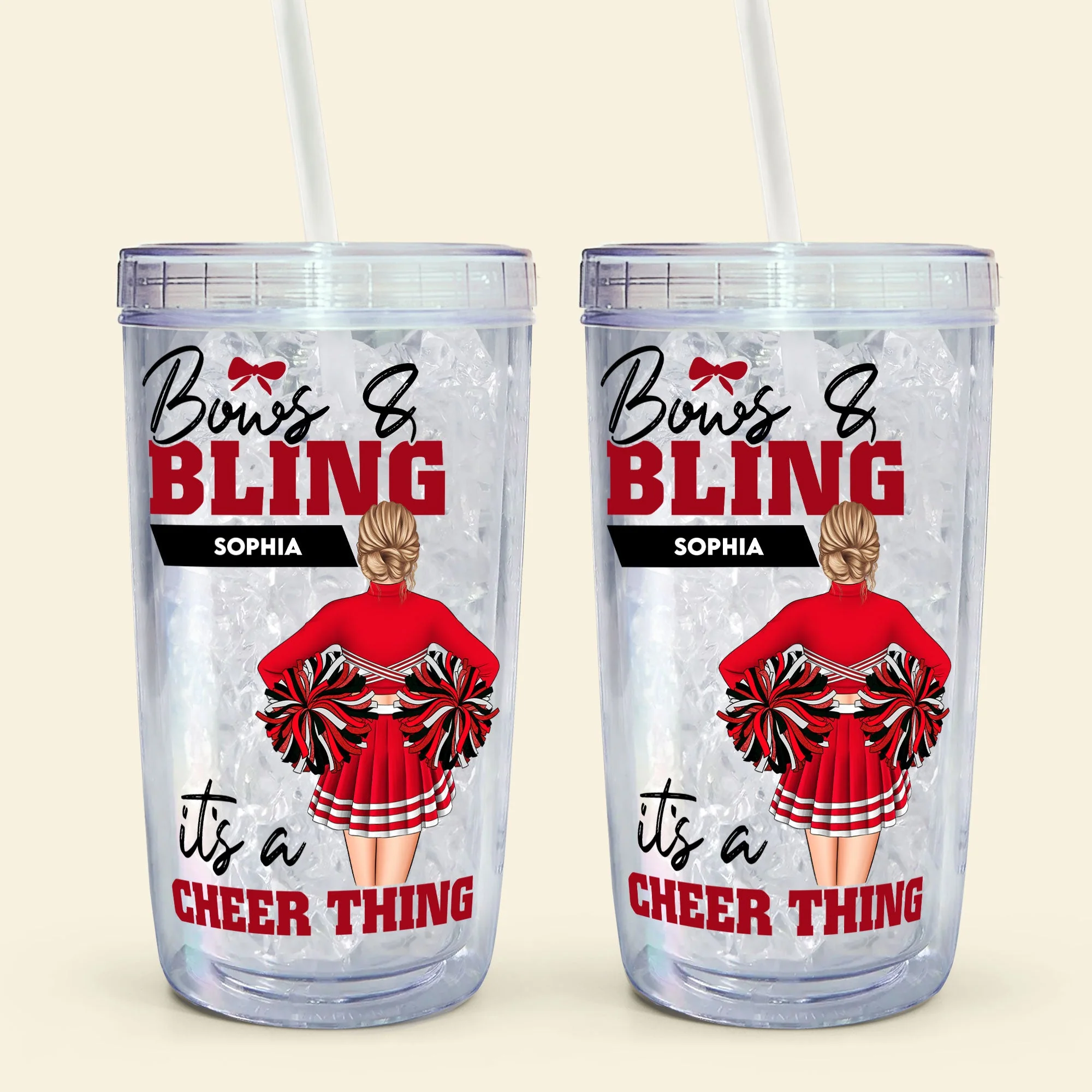 It's A Cheer Thing - Personalized Acrylic Tumbler With Straw - Image 6