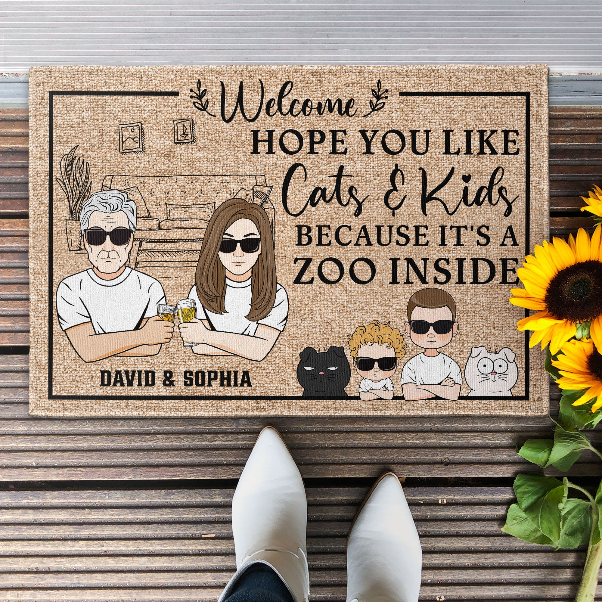 It's A Zoo Inside - Personalized Doormat - Image 2