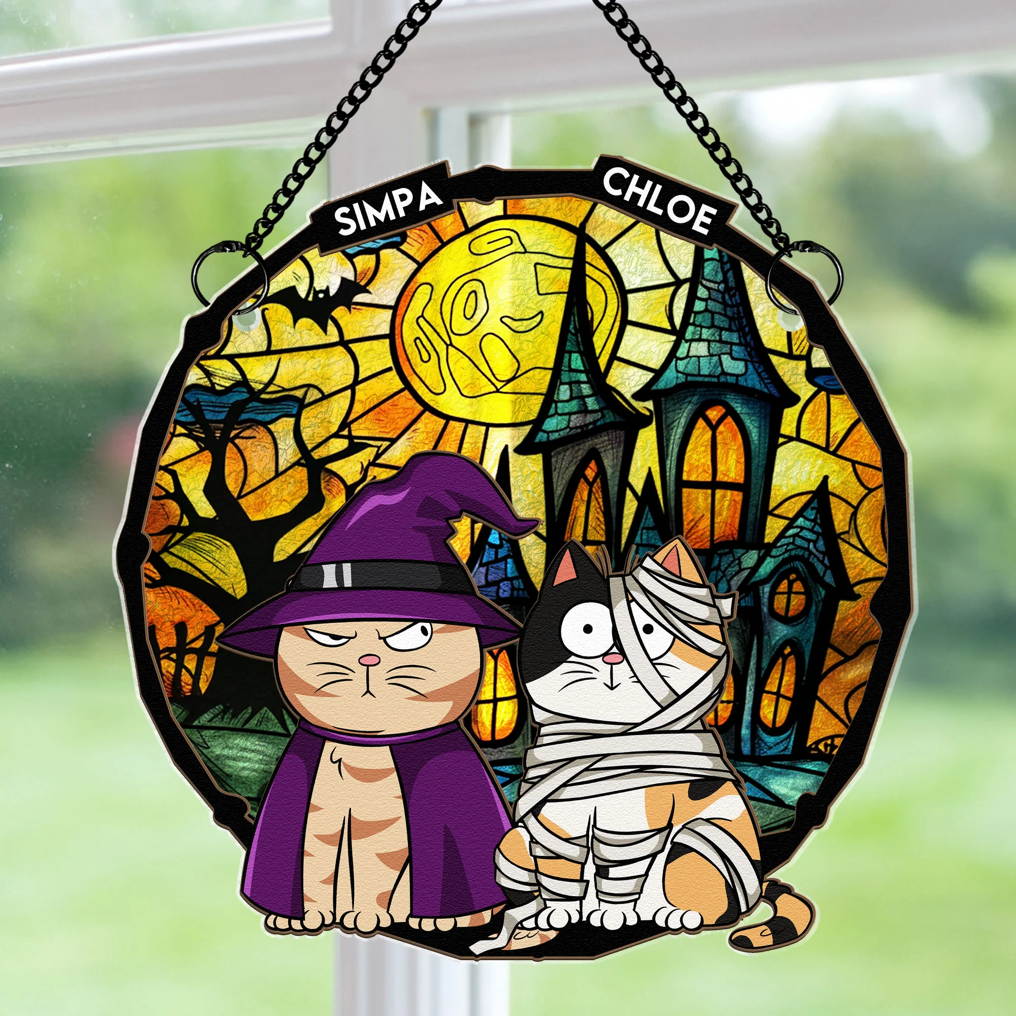It's Halloween - Personalized Window Hanging Suncatcher Ornament - Image 2