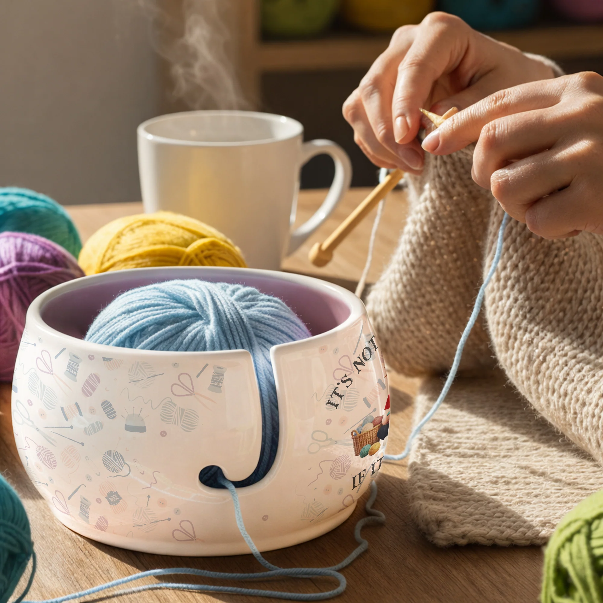 It's Not Hoarding If It's Yarn - Personalized Yarn Bowl - Image 3