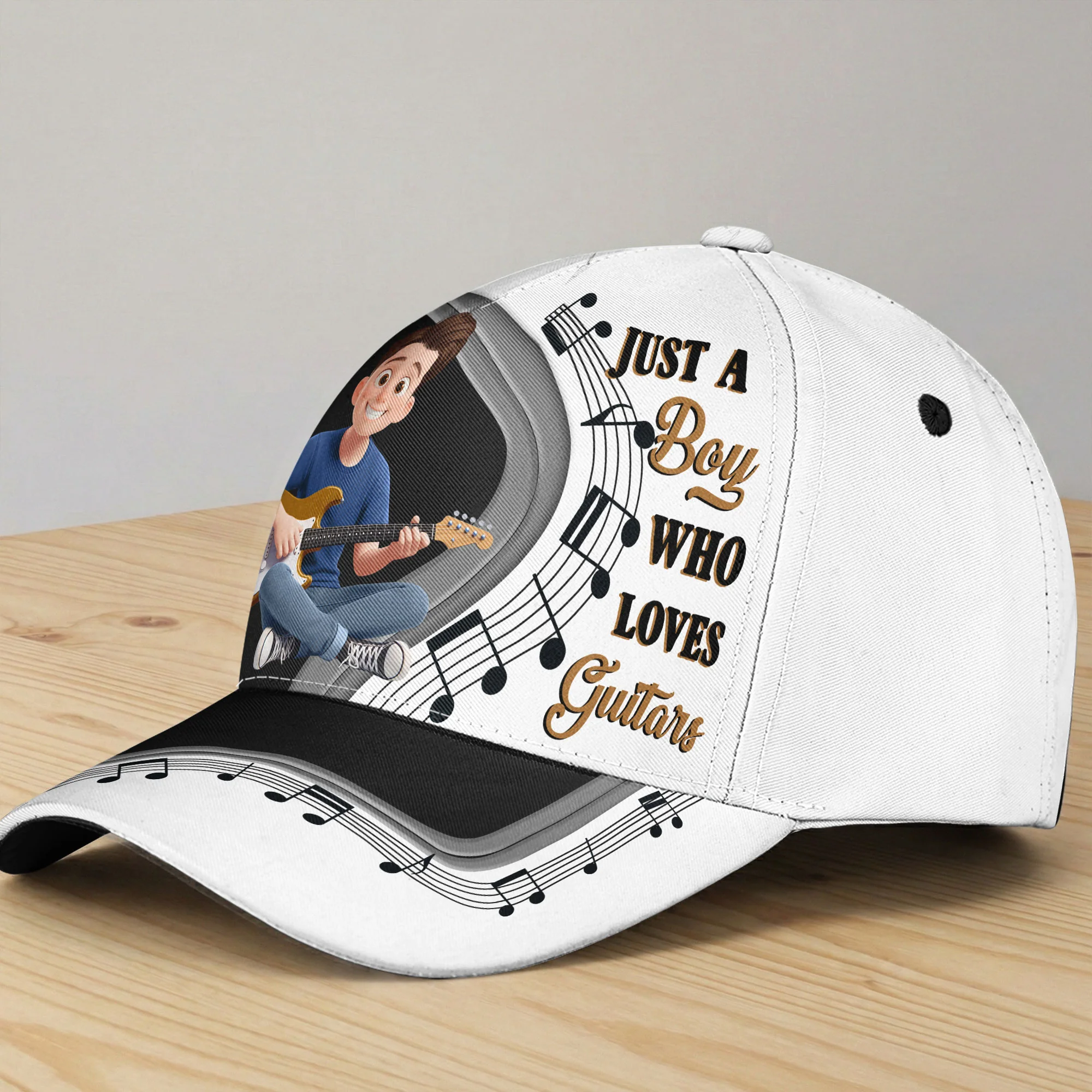 Just A Boy/ Girl Who Loves Guitars - Personalized Cap - Image 2