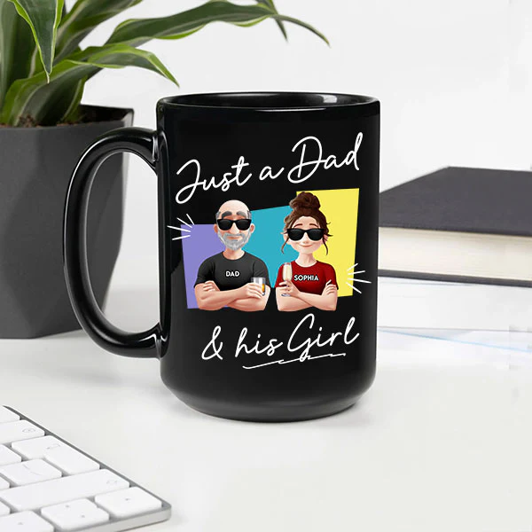 Just A Dad And His Girl - Personalized Mug - Image 3