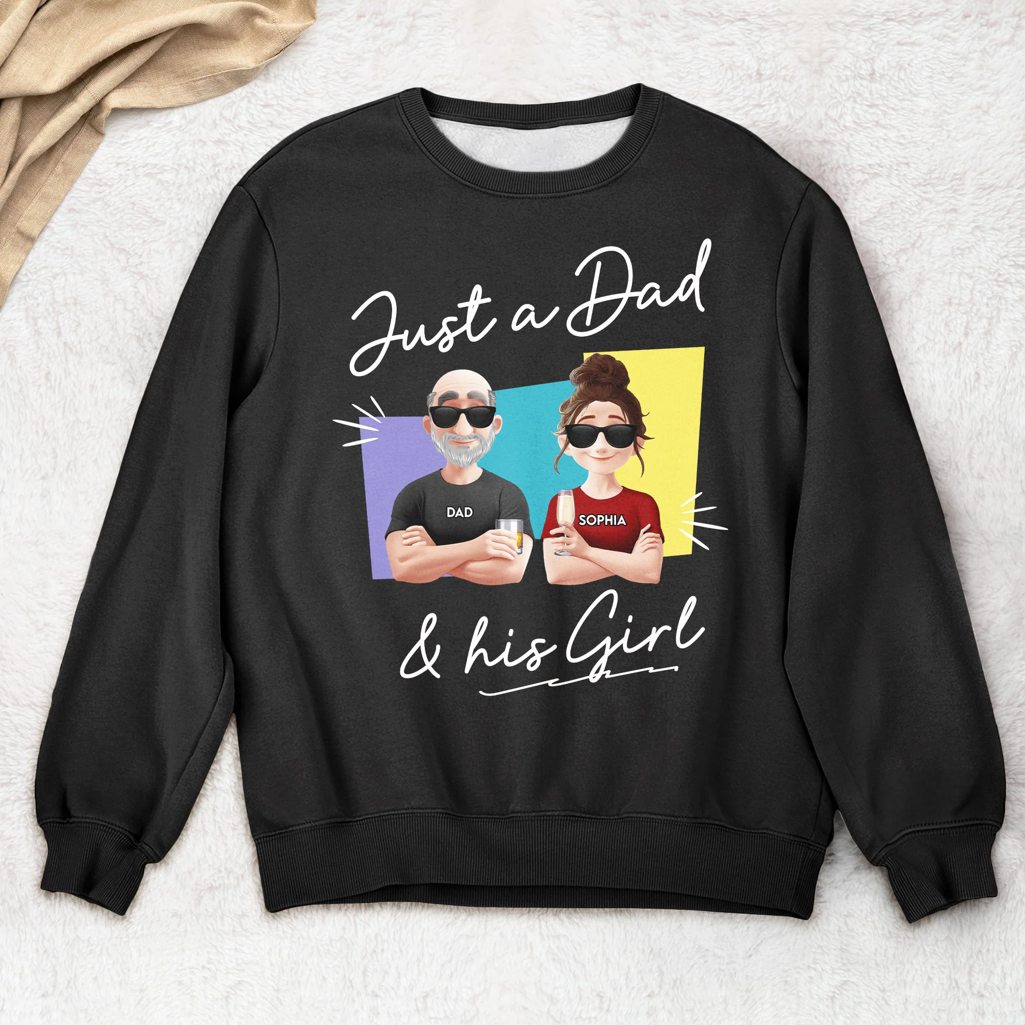 Just A Dad And His Girl - Personalized Shirt - Gift For Dad - Image 3