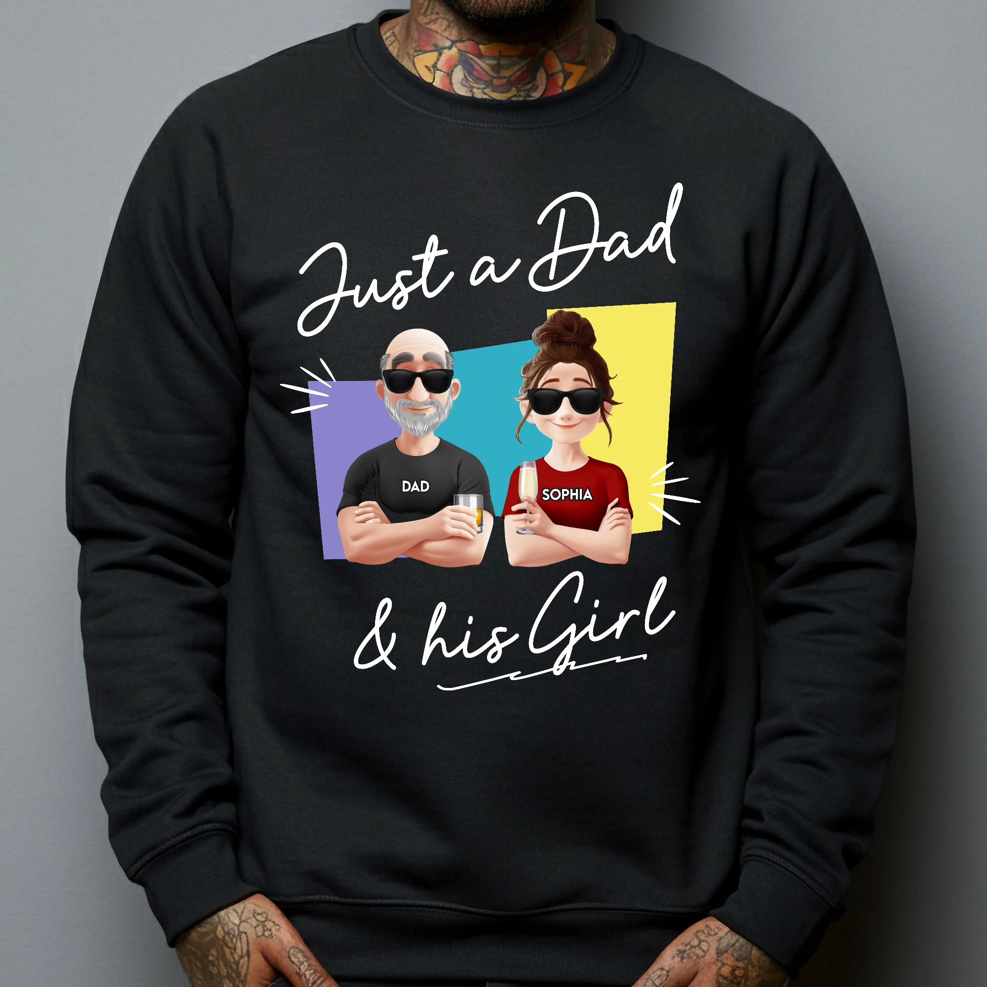 Just A Dad And His Girl - Personalized Shirt - Gift For Dad - Image 4