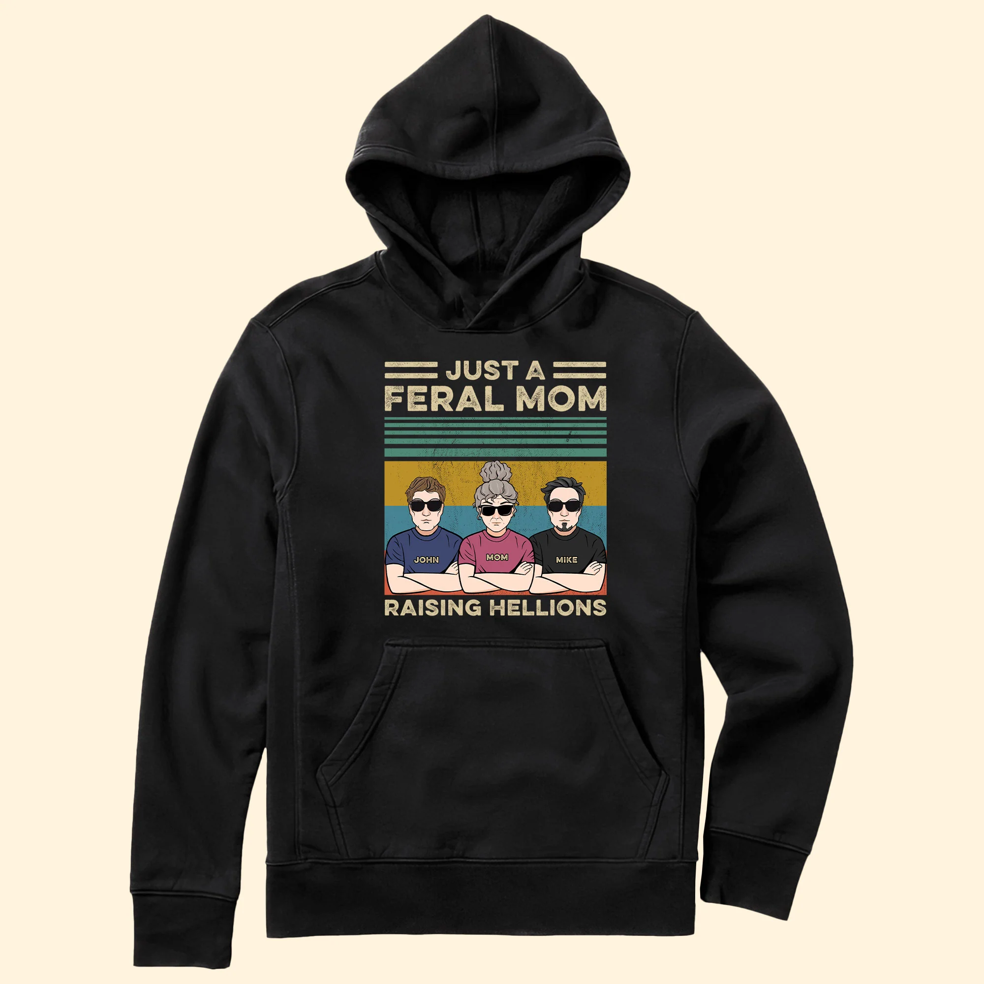 Just A Feral Mom Raising Hellions - Personalized Shirt - Image 5
