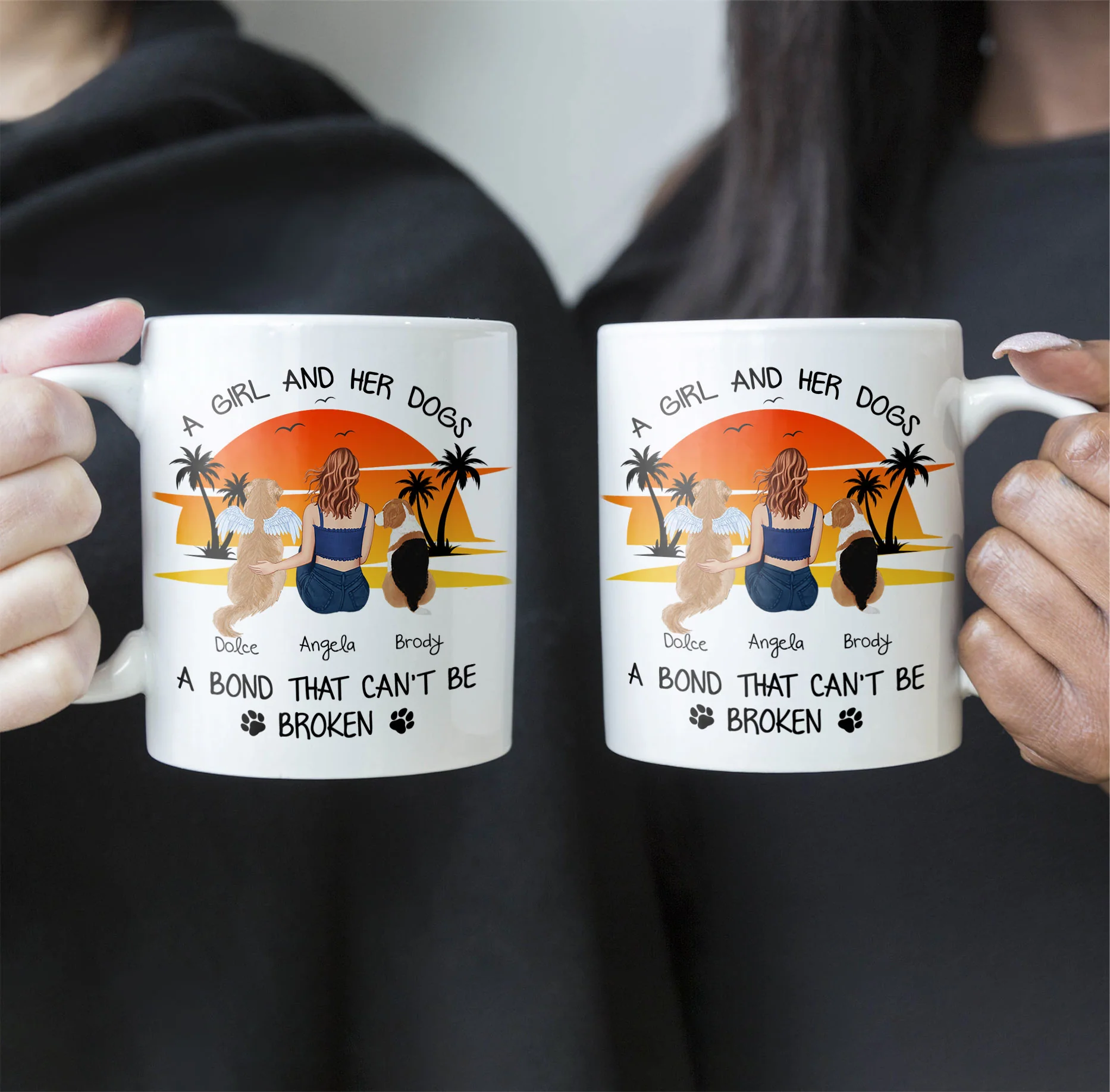 Just A Girl And Her Dogs - Unbreakable Bond - Personalized Mug - Image 2