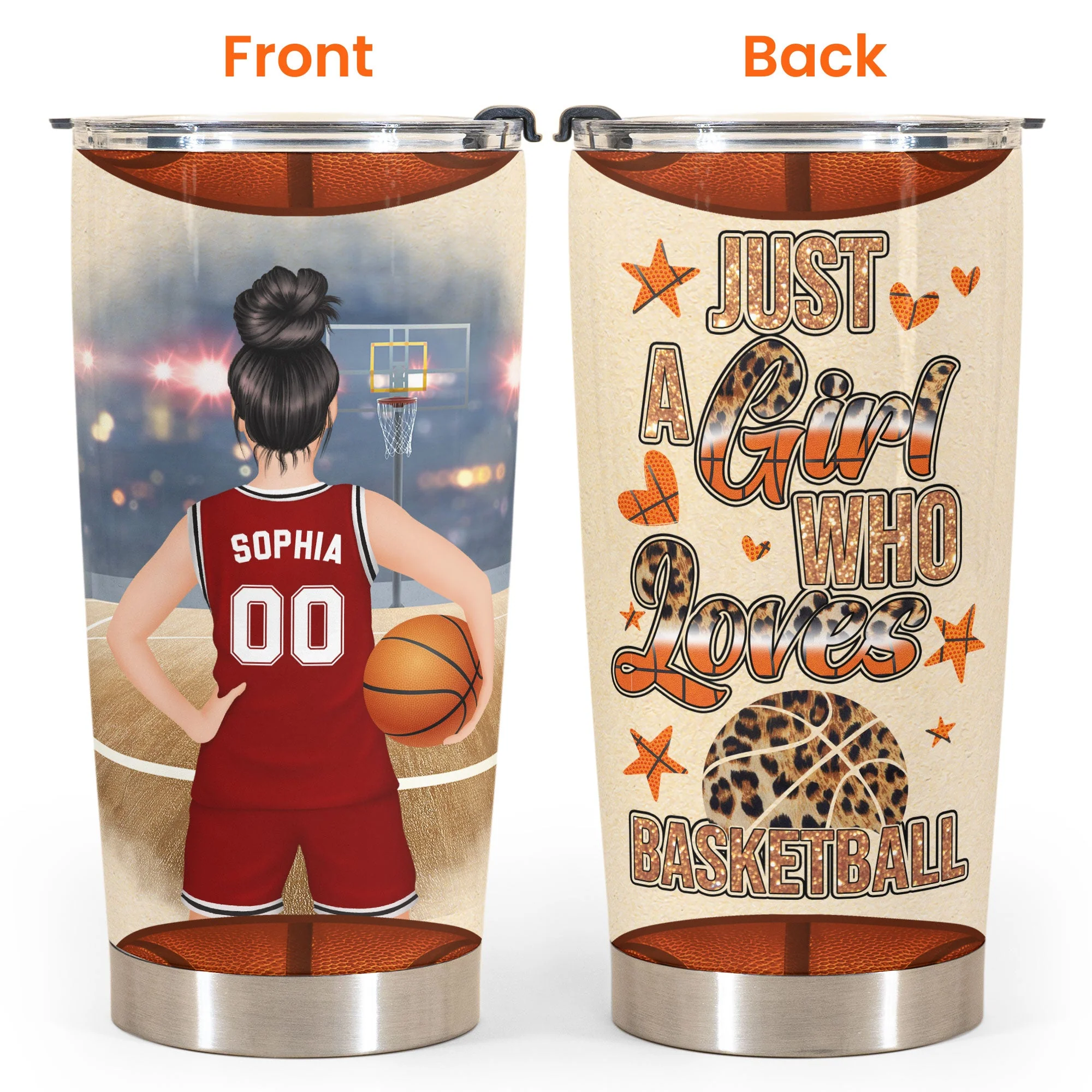 Just A Girl Who Loves Basketball - Personalized Tumbler Cup - Birthday Gift For Basketball Girl - Image 2