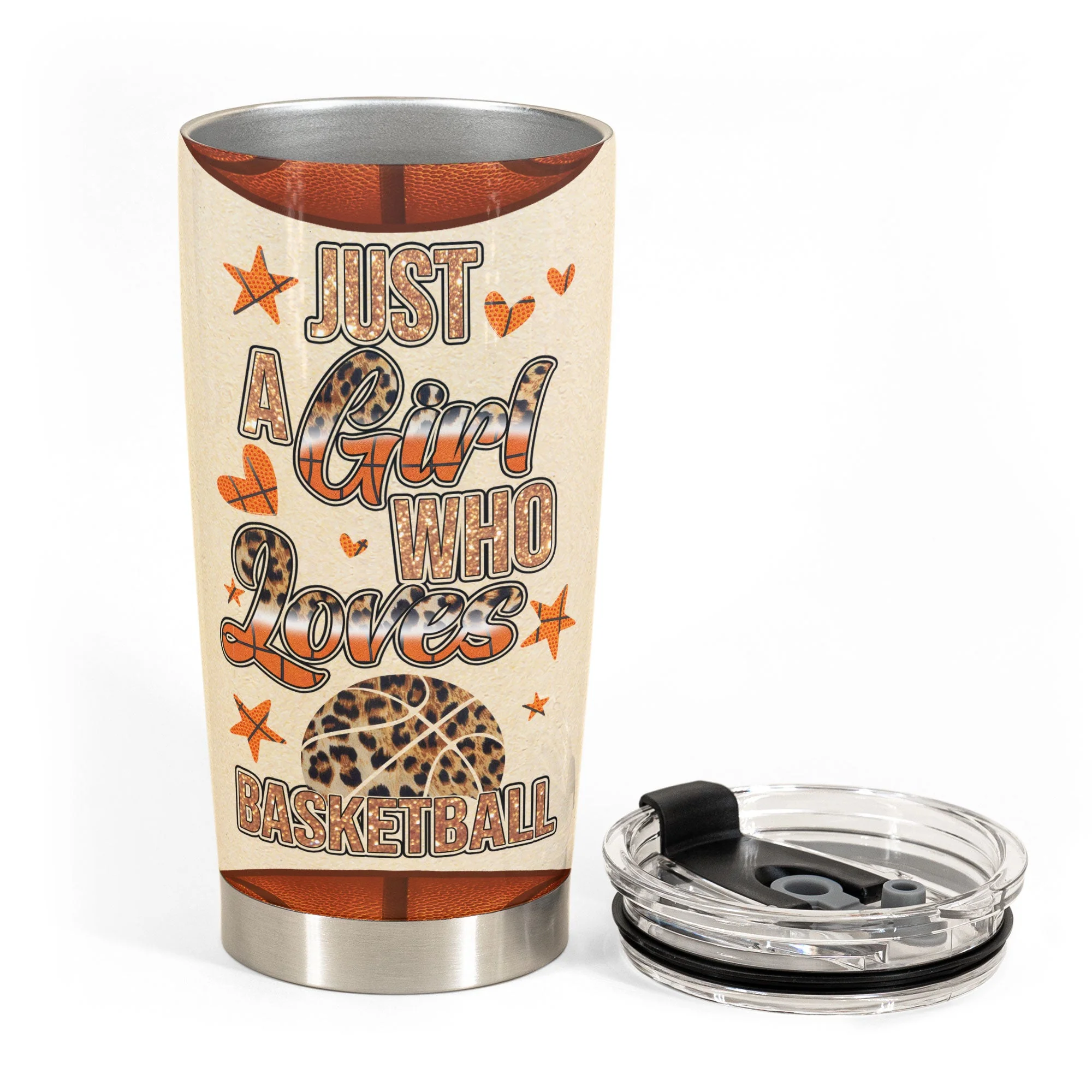 Just A Girl Who Loves Basketball - Personalized Tumbler Cup - Birthday Gift For Basketball Girl - Image 4